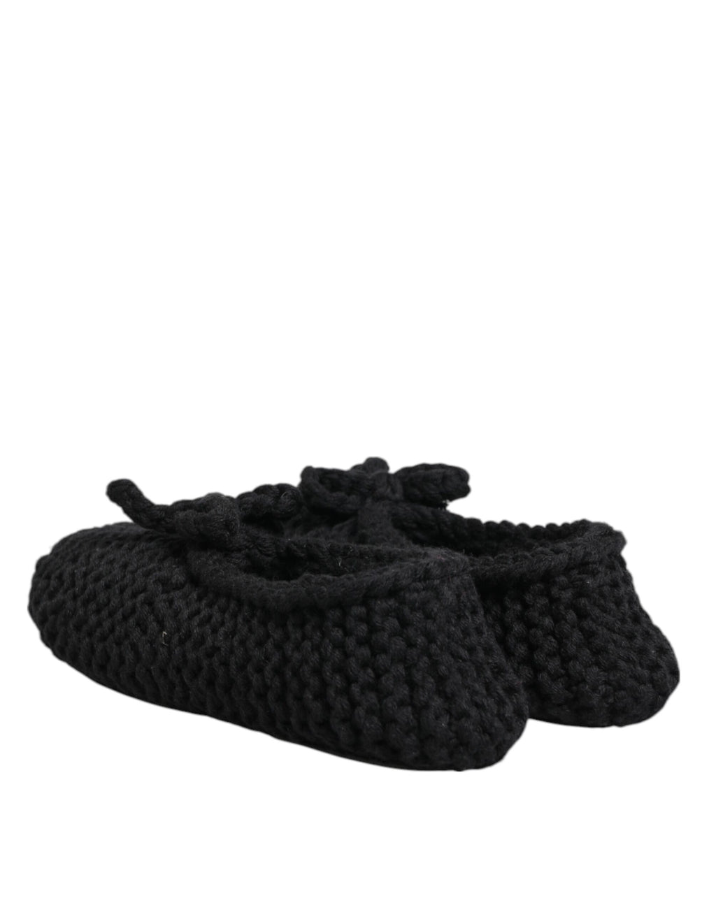 Dolce & Gabbana Schwarz Wolle stricken Slip On Ballerina Flats Schuhe
