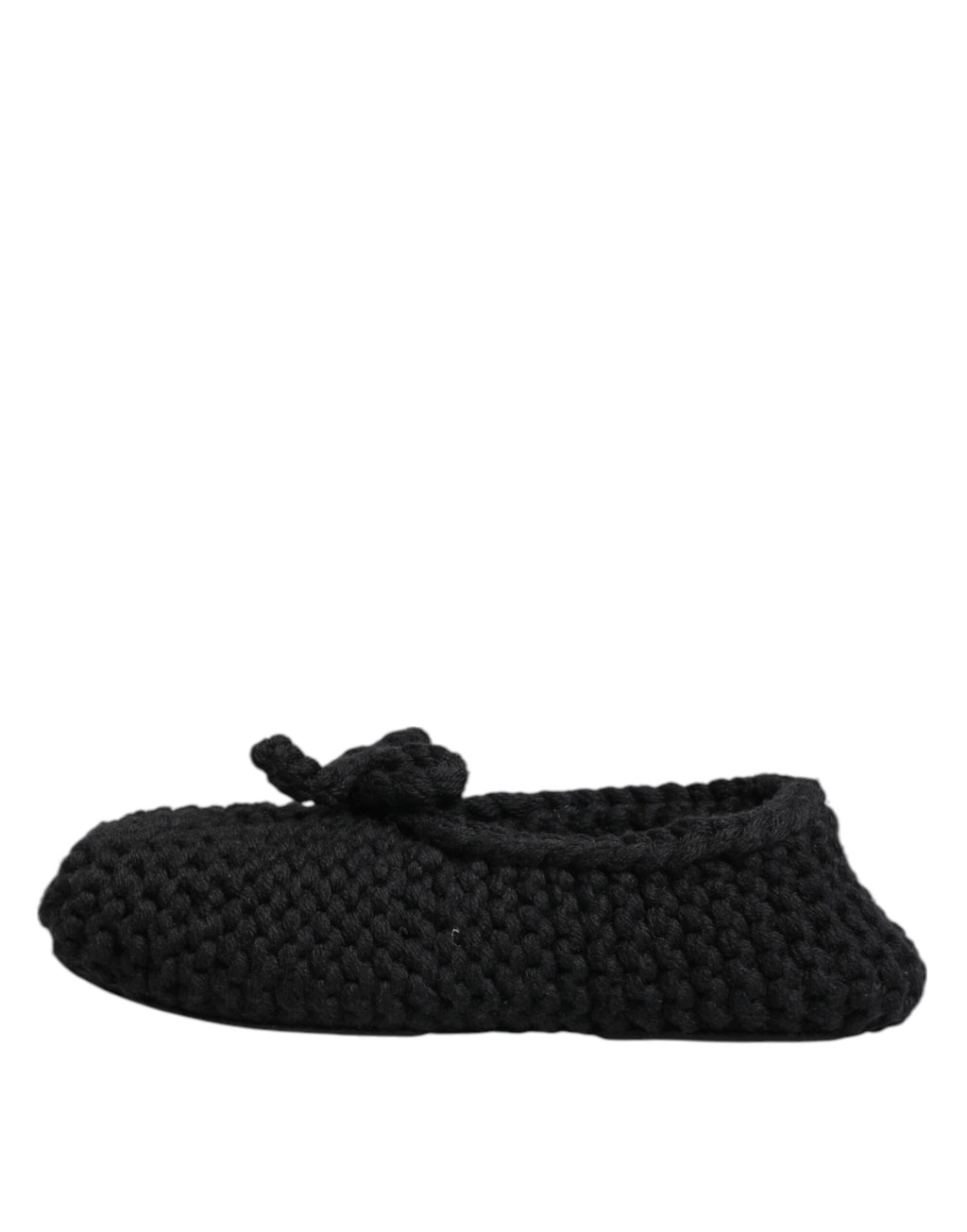 Dolce & Gabbana Schwarz Wolle stricken Slip On Ballerina Flats Schuhe
