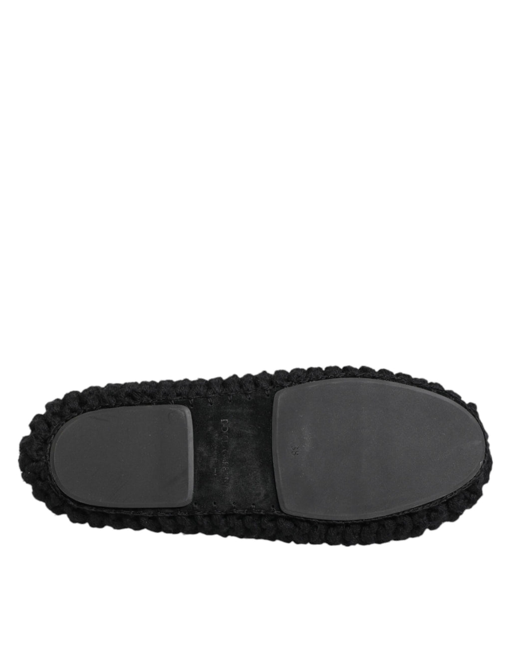 Dolce & Gabbana Schwarz Wolle stricken Slip On Ballerina Flats Schuhe