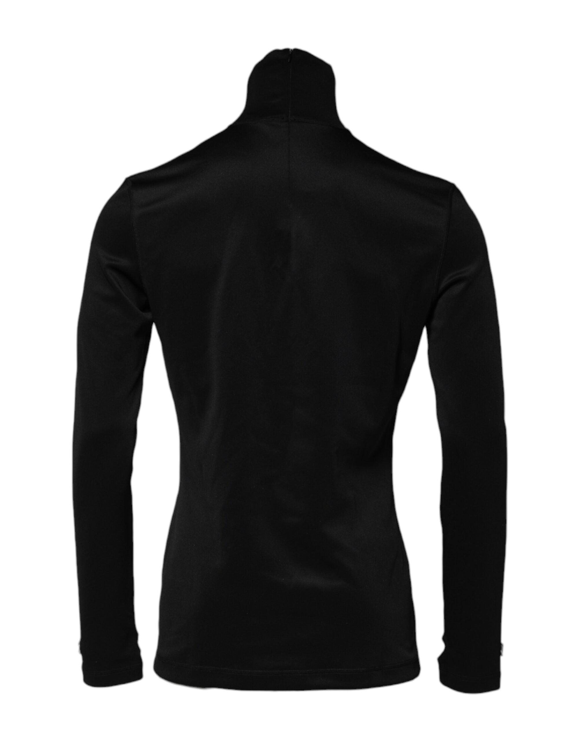 Dolce & Gabbana Schwarzer Polyester-Rollkragenpullover