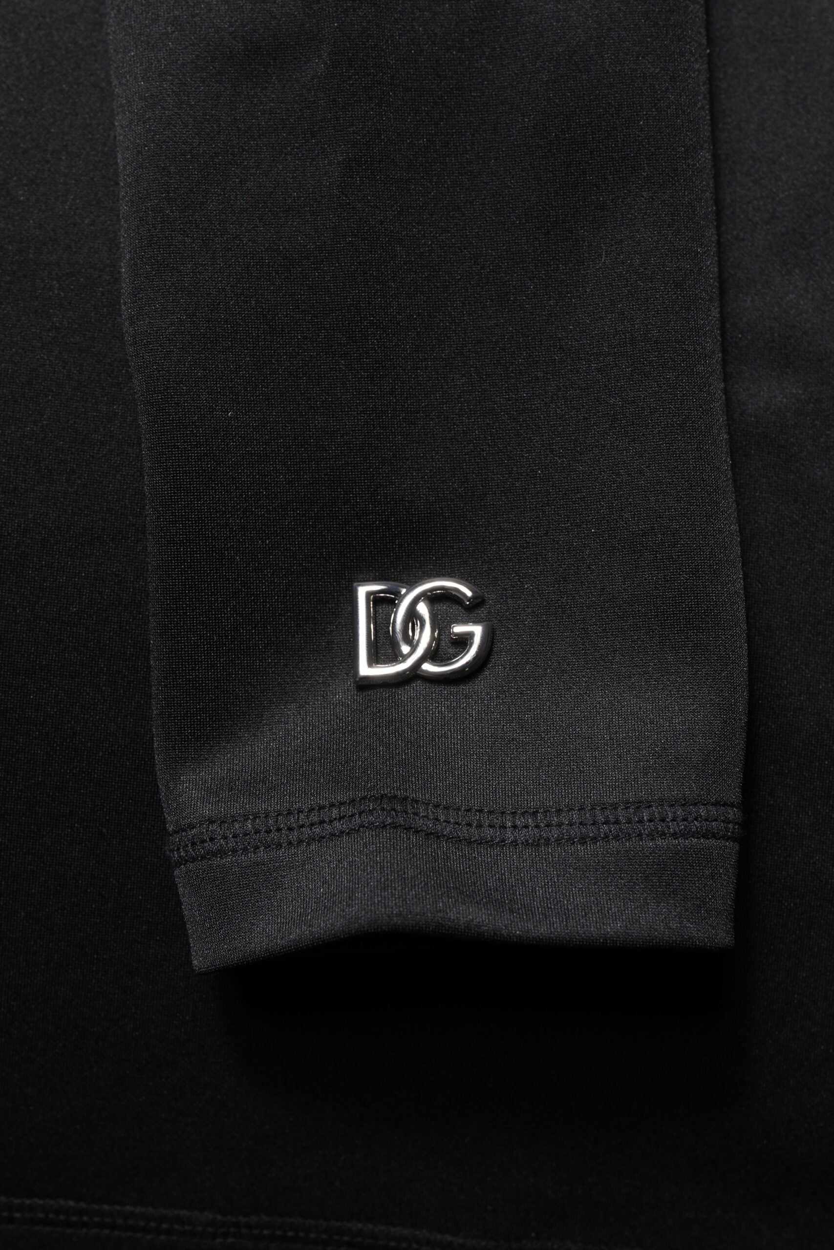 Dolce & Gabbana Schwarzer Polyester-Rollkragenpullover