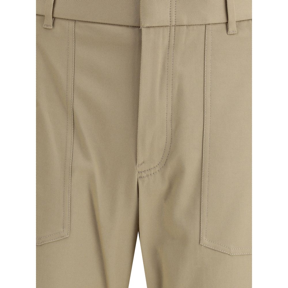 Brioni Beigefarbene Baumwoll-Cargo-Hose