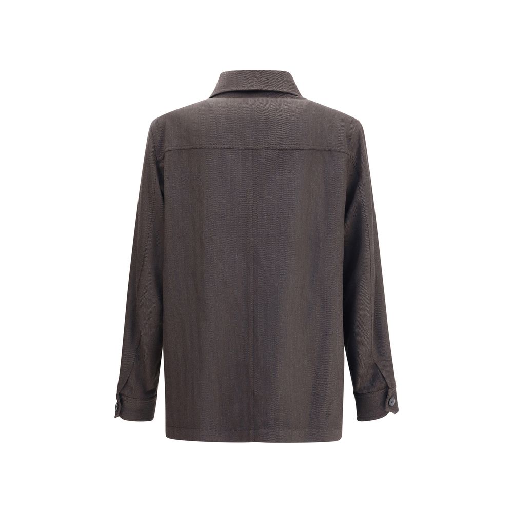 Brioni Brauner Wollmantel