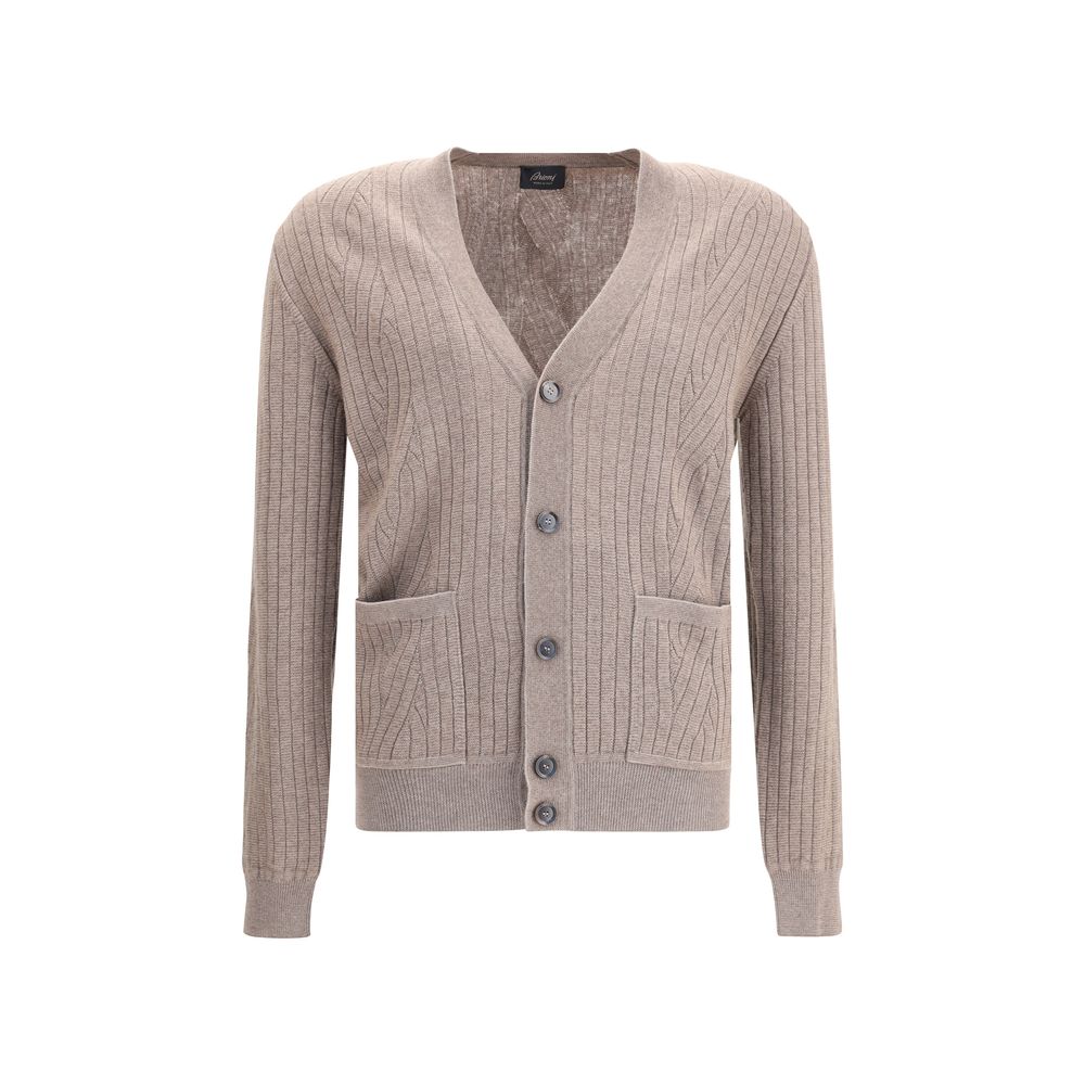 Brioni Brauner Wollcardigan
