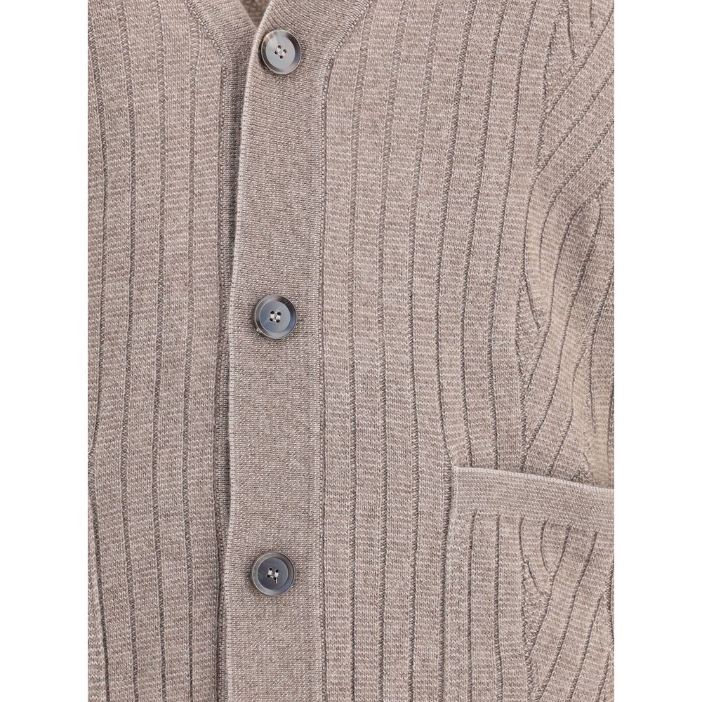 Brioni Brauner Wollcardigan