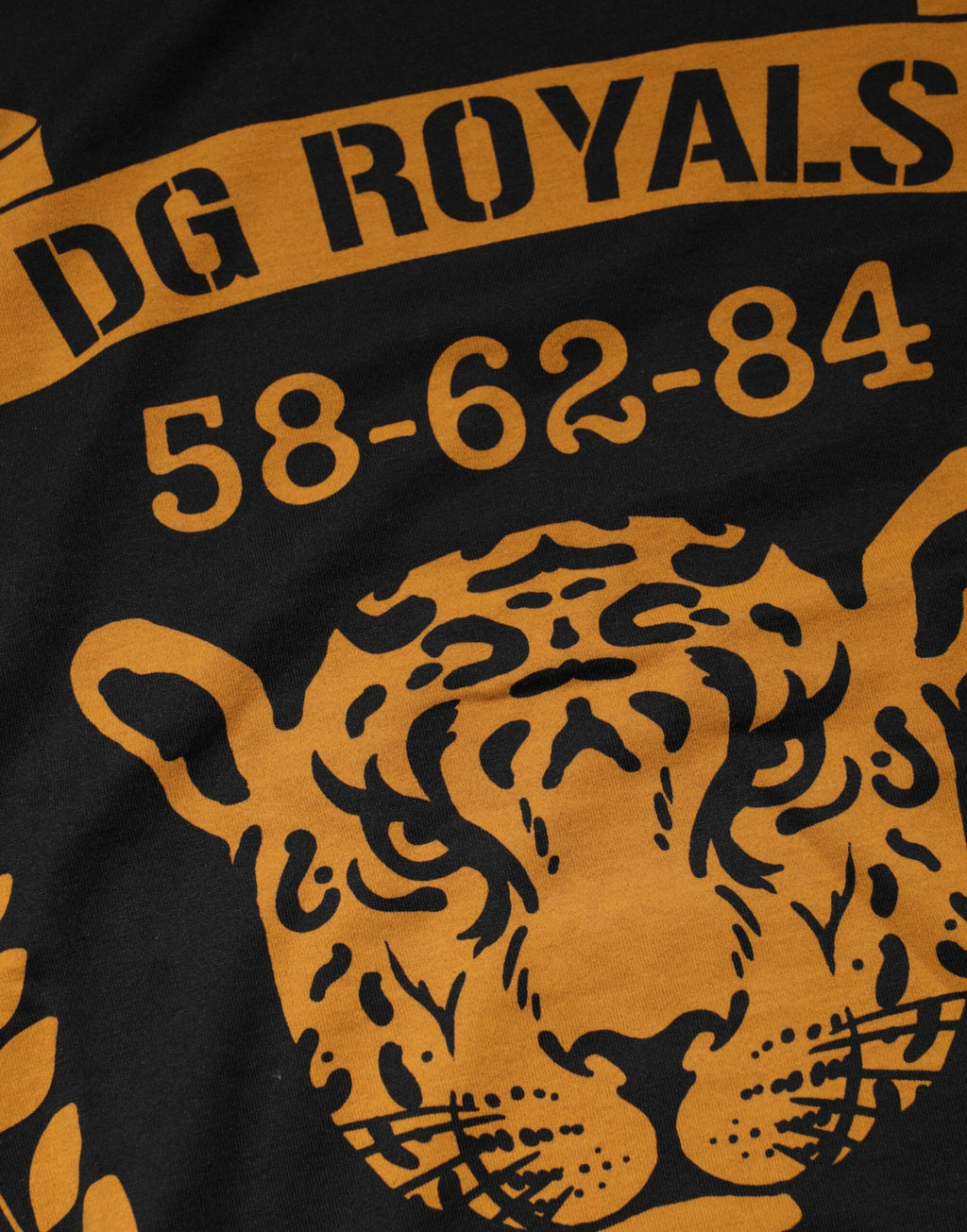 Dolce & Gabbana Schwarzes DG Royals Baumwoll-T-Shirt mit Rundhalsausschnitt
