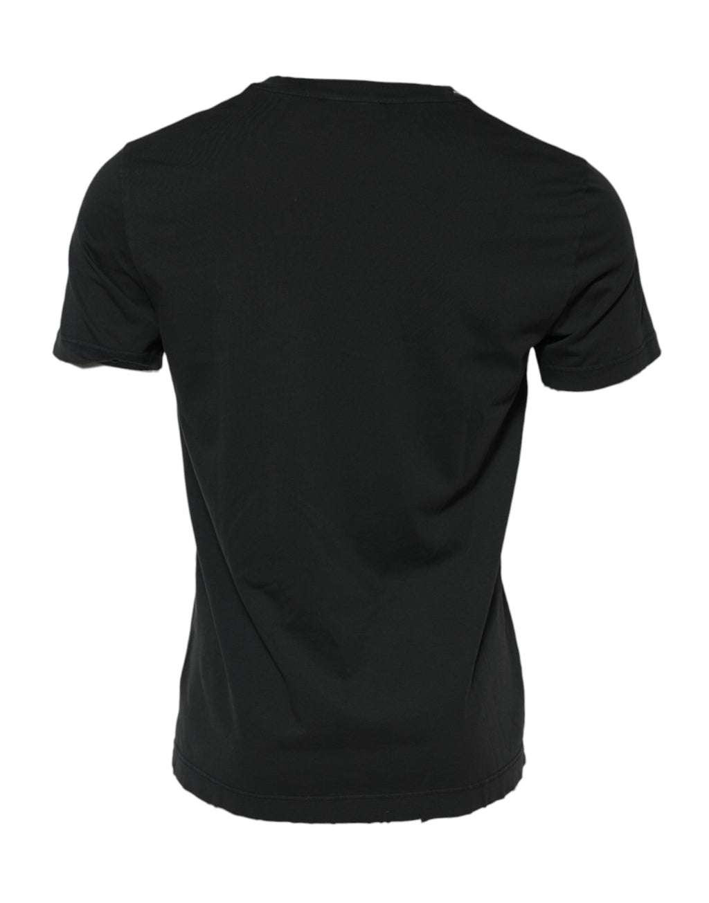 Dolce & Gabbana Schwarzes DG Crew Devotion Baumwoll-T-Shirt mit Rundhalsausschnitt