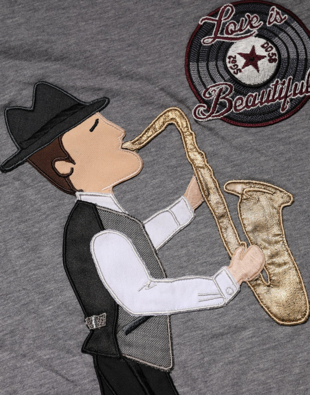 Dolce & Gabbana Graues #DGFamily Baumwoll-T-Shirt mit Rundhalsausschnitt