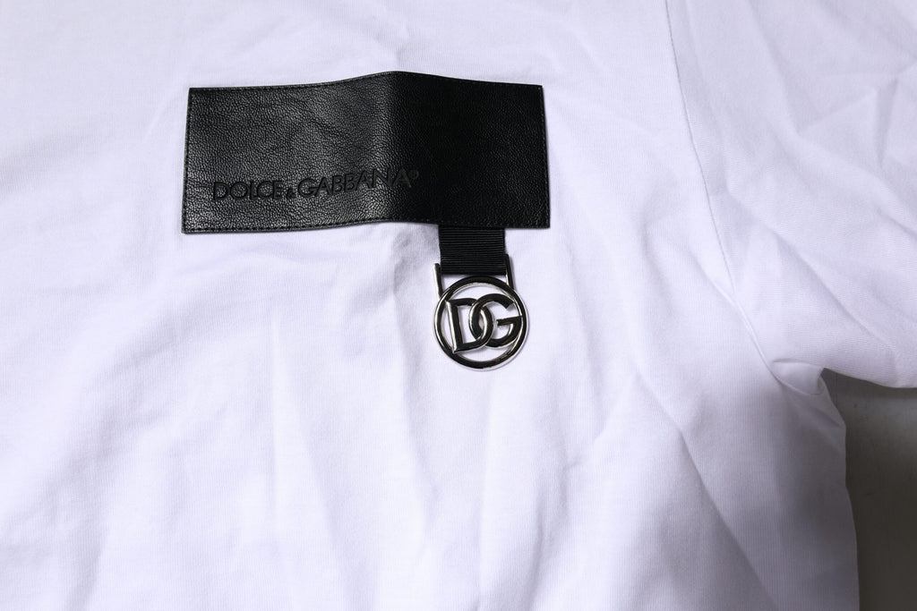 Dolce & Gabbana Weißes Logo T-Shirt mit Rundhalsausschnitt und kurzen Ärmeln