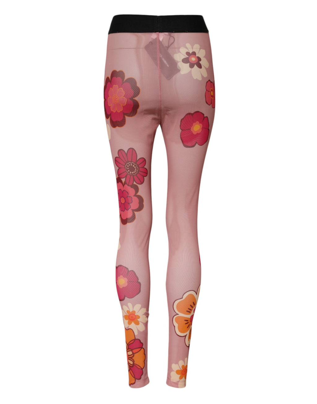 Dolce & Gabbana Rosa Floral Leggings Stretch Taille Hose
