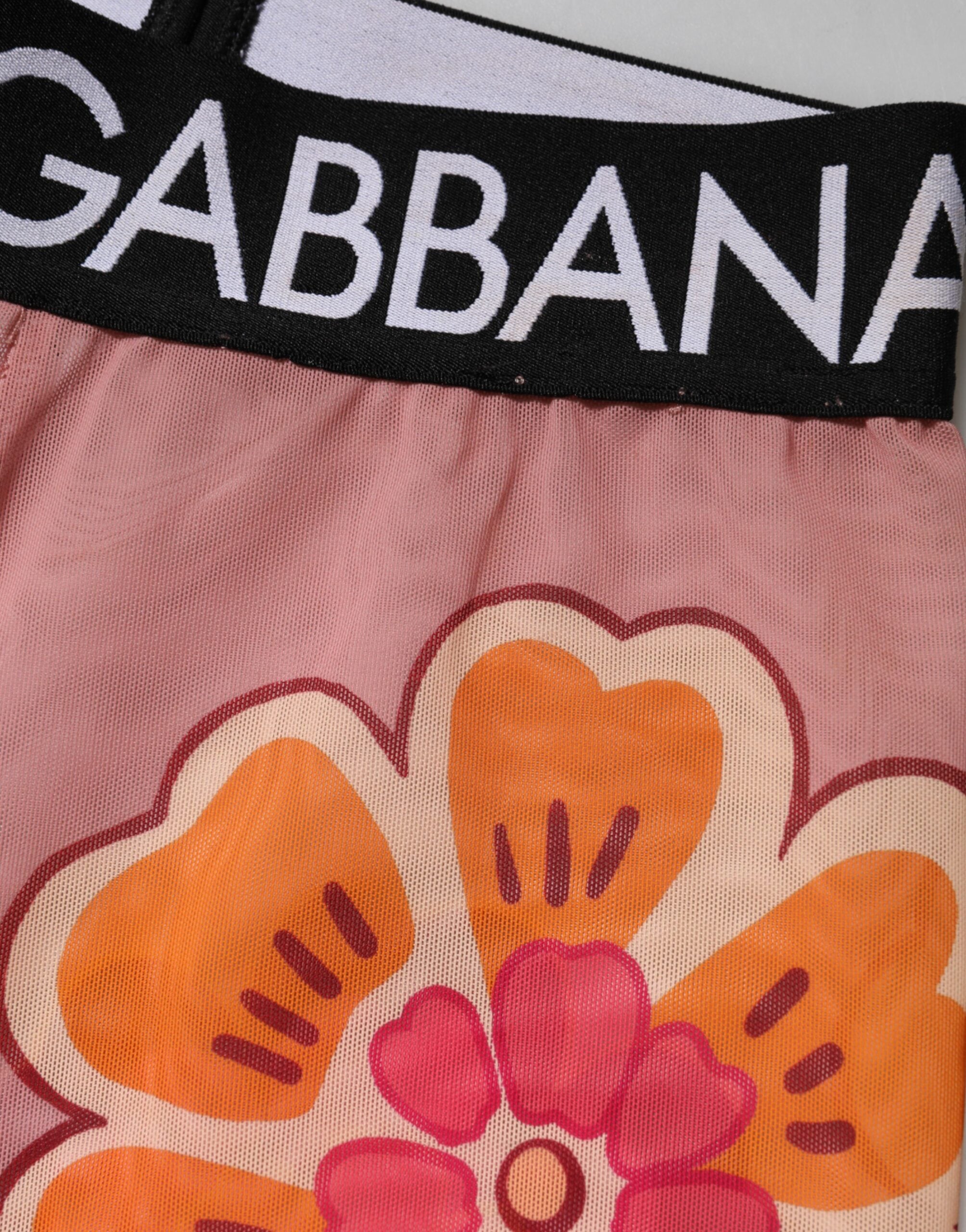 Dolce & Gabbana Rosa Floral Leggings Stretch Taille Hose