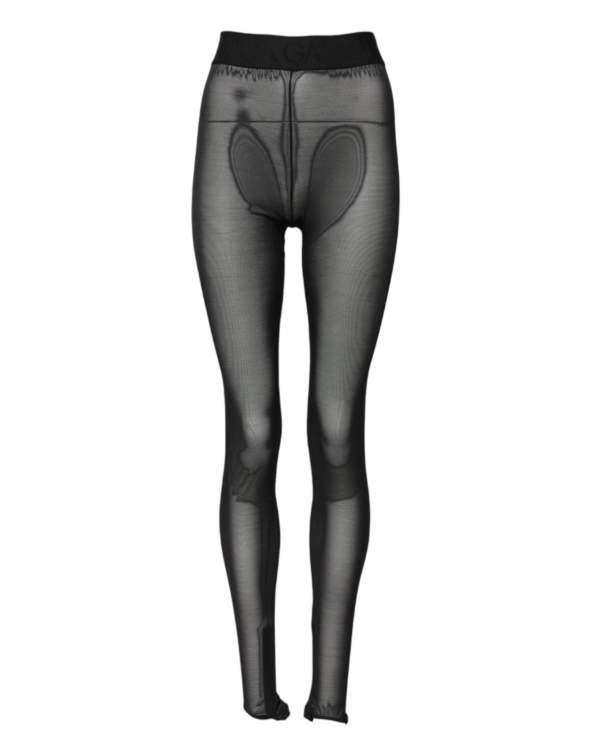 Dolce & Gabbana Schwarze Nylon-Leggings Stretch-Hose