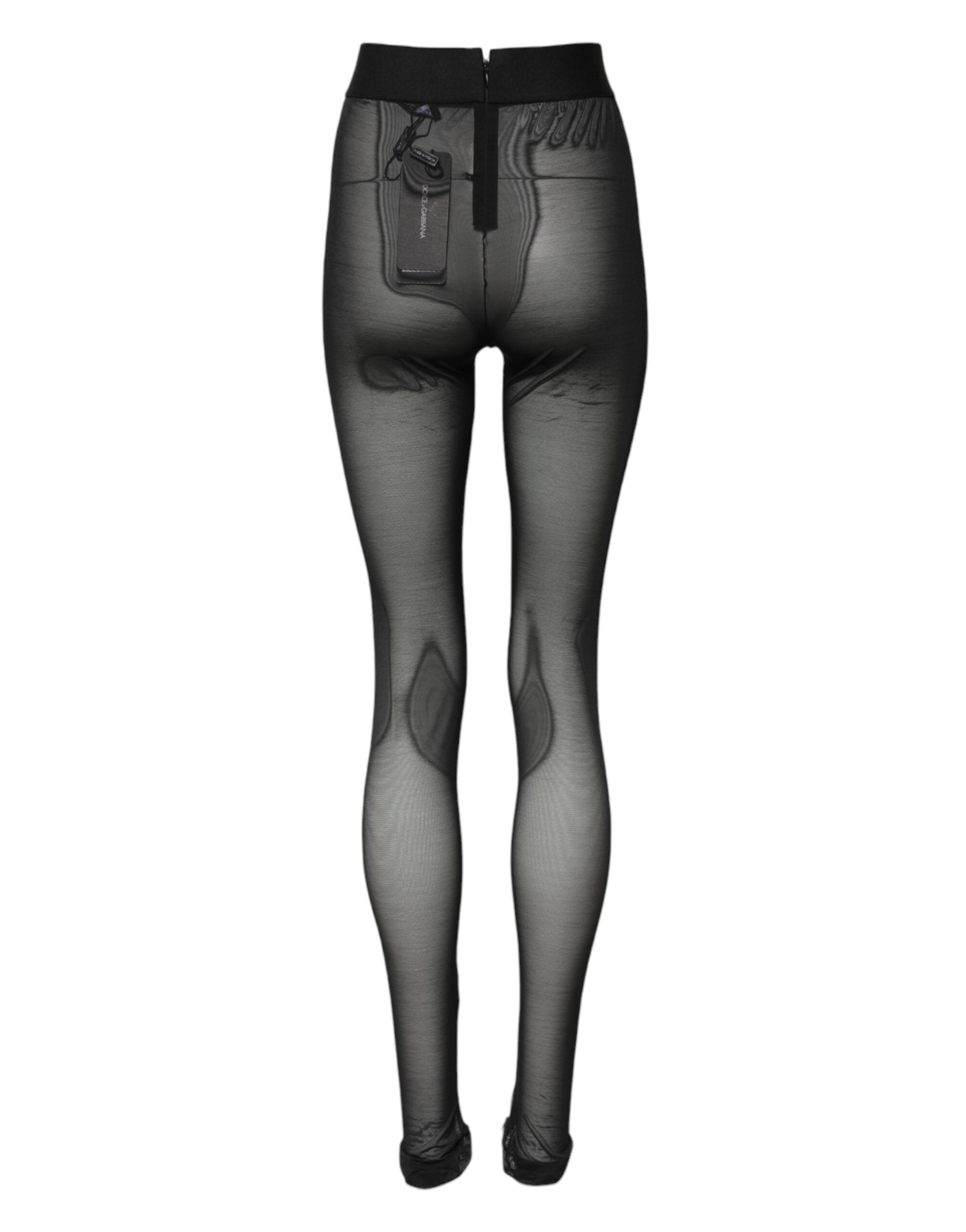 Dolce & Gabbana Schwarze Nylon-Leggings Stretch-Hose
