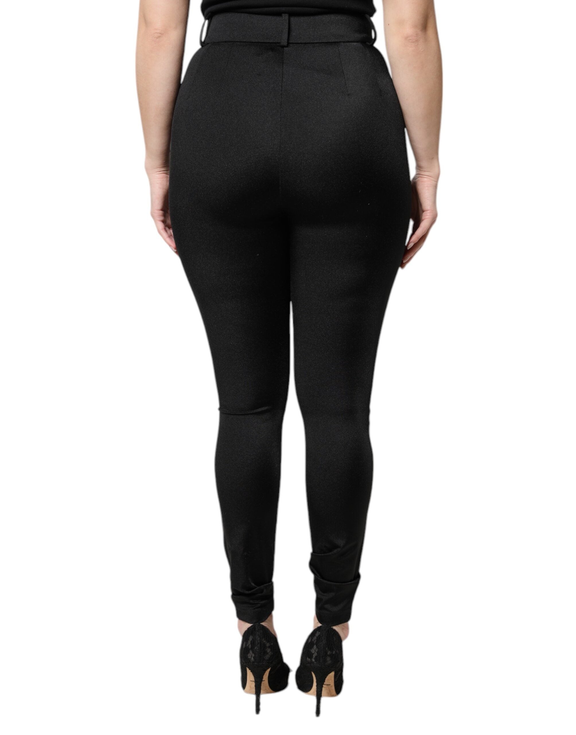 Dolce & Gabbana Schwarze Nylon-Leggings Stretch-Hose
