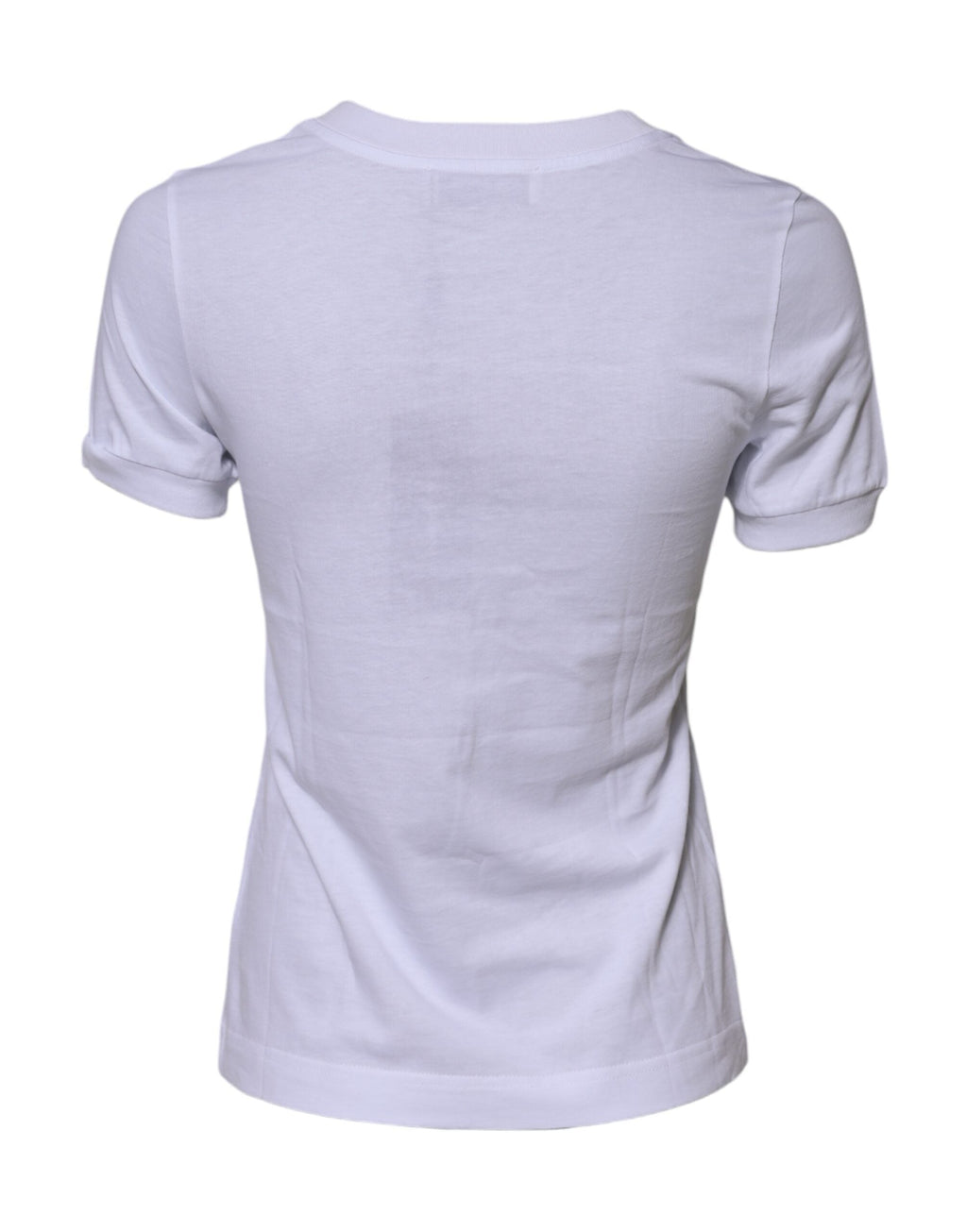 Dolce & Gabbana Weißes Baumwoll-T-Shirt mit DG-Logo-Stickerei