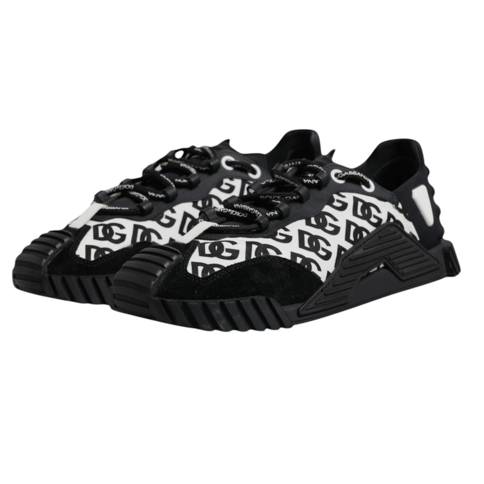 Dolce & Gabbana Schwarz Logo Lace Up Low Top NS1 Turnschuhe