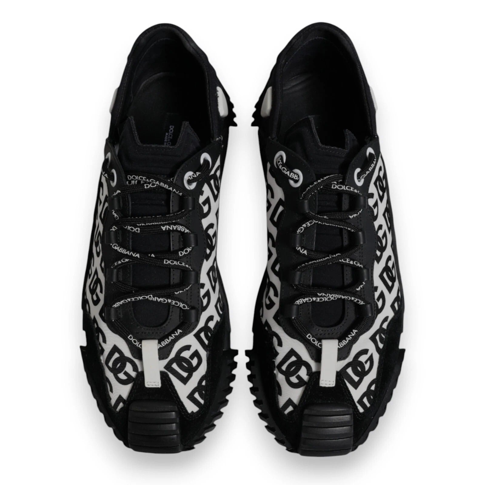 Dolce & Gabbana Schwarz Logo Lace Up Low Top NS1 Turnschuhe