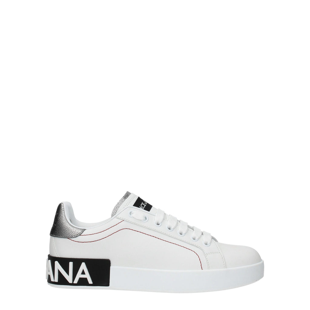 Dolce & Gabbana Weiße Leder-Low Tops