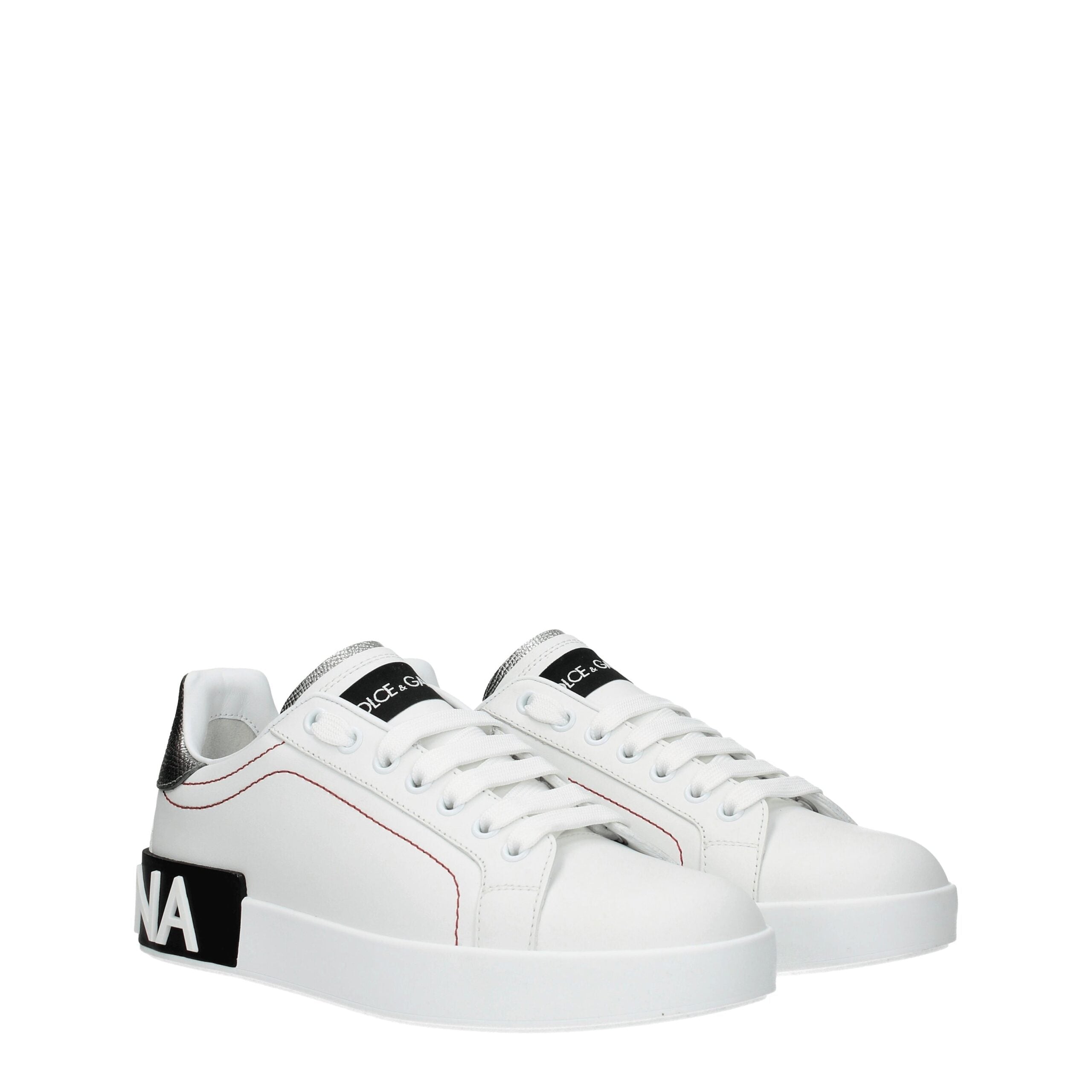 Dolce & Gabbana Weiße Leder-Low Tops