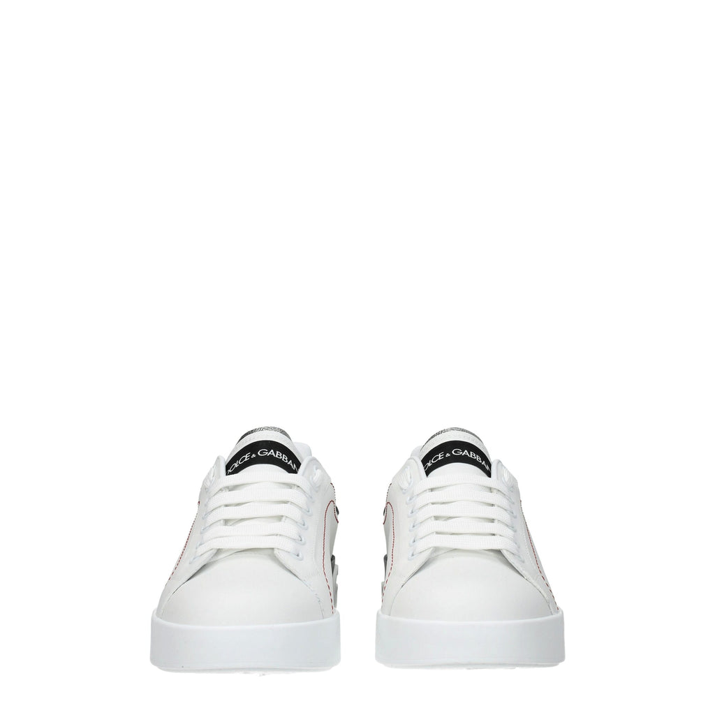 Dolce & Gabbana Weiße Leder-Low Tops