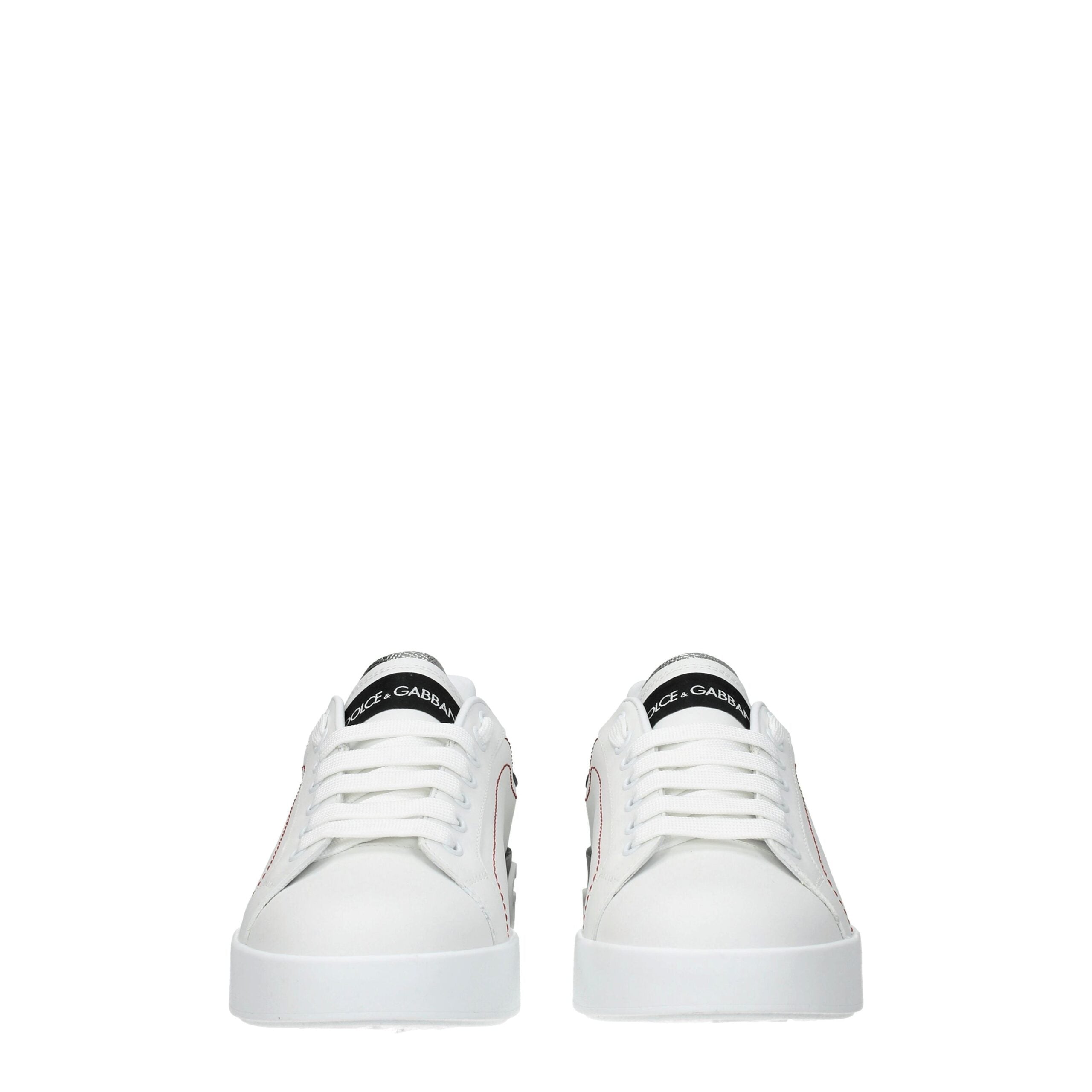Dolce & Gabbana Weiße Leder-Low Tops