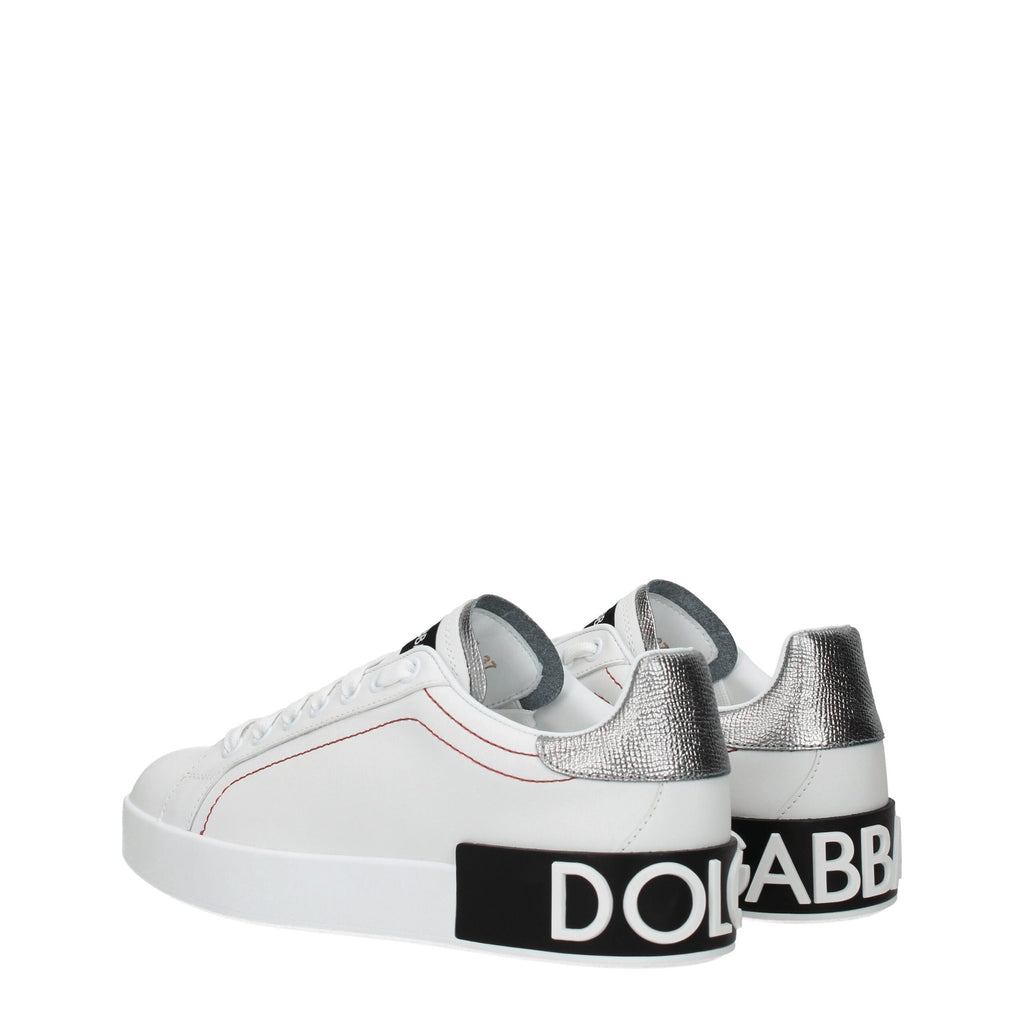 Dolce & Gabbana Weiße Leder-Low Tops