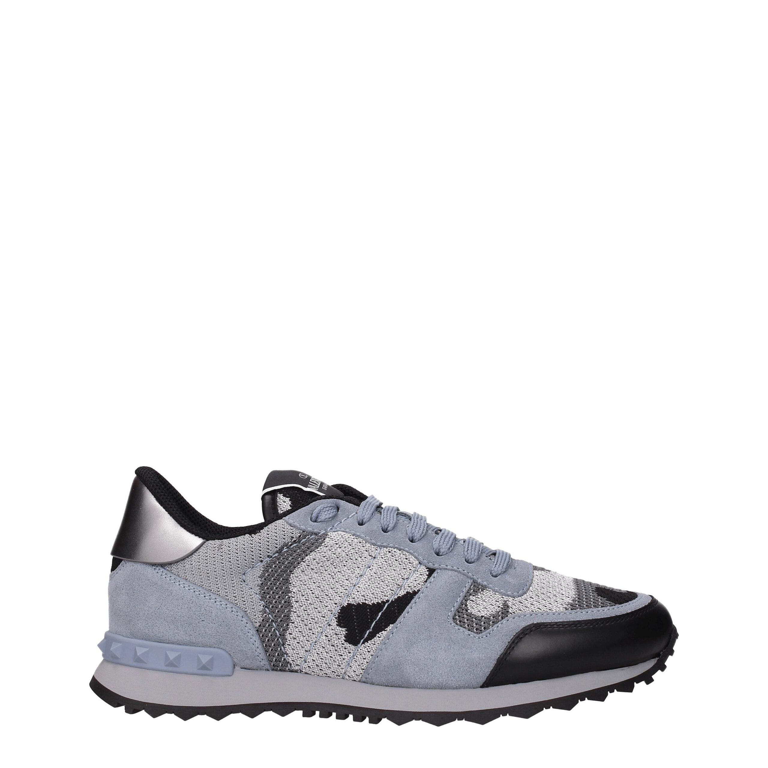 Valentino Garavani Graue Sportliche Turnschuhe aus Stoff