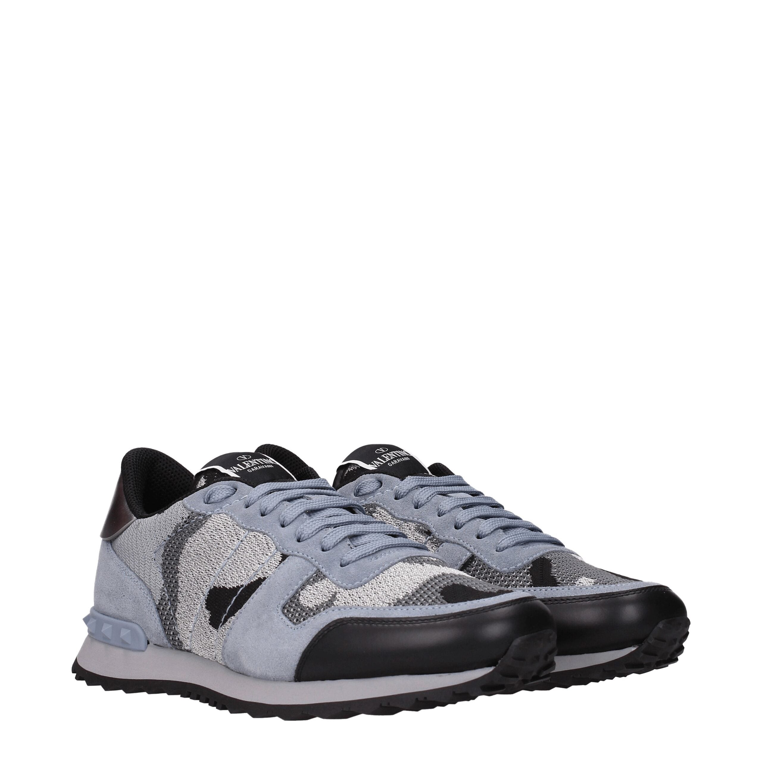 Valentino Garavani Graue Sportliche Turnschuhe aus Stoff