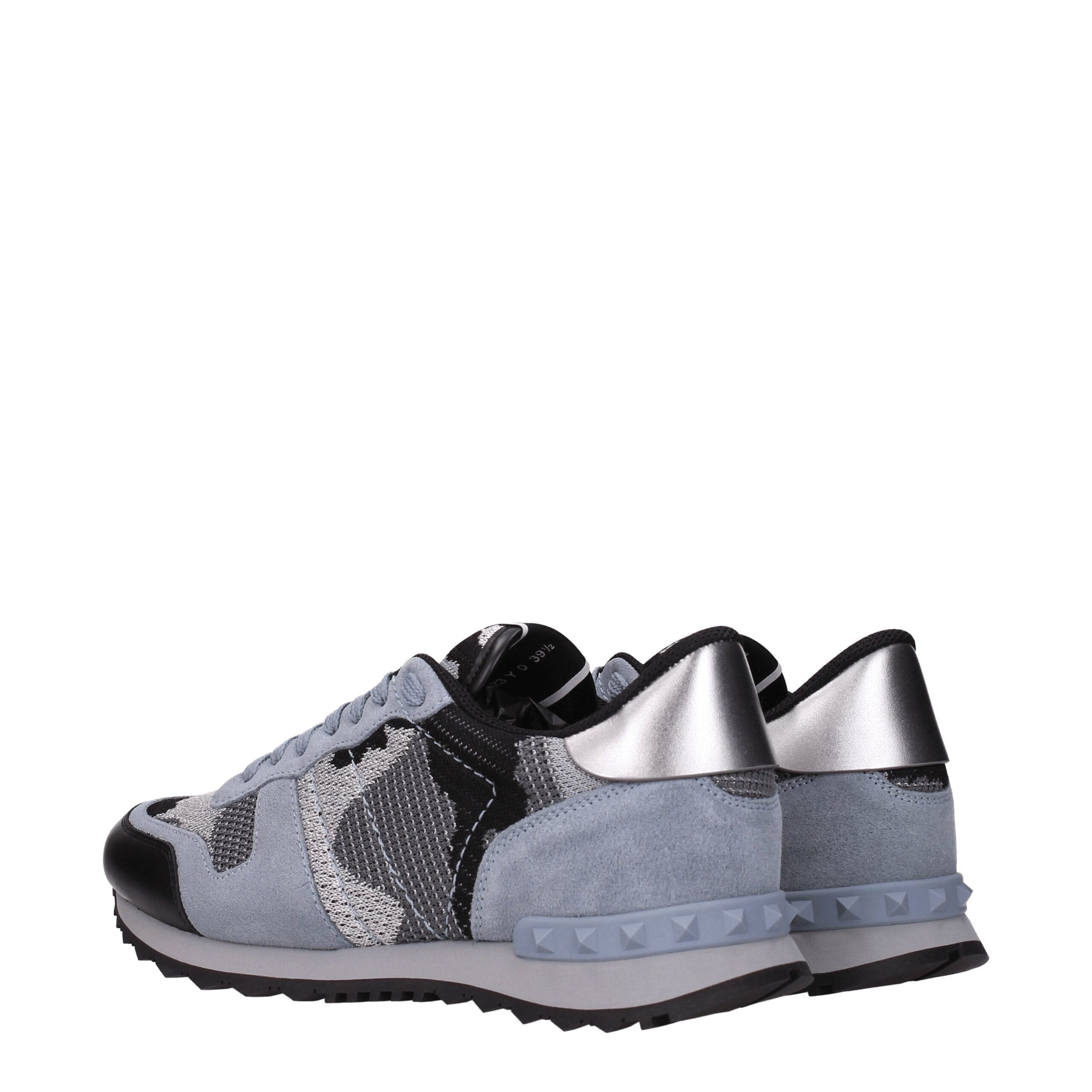 Valentino Garavani Graue Sportliche Turnschuhe aus Stoff
