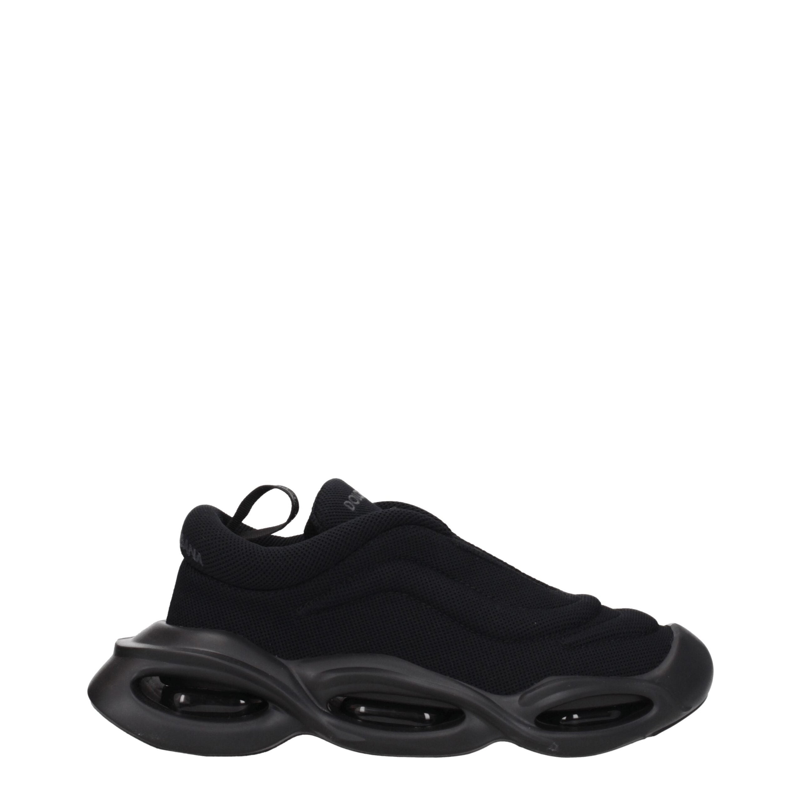 Dolce & Gabbana Schwarzer Stoff Chunky Sneakers