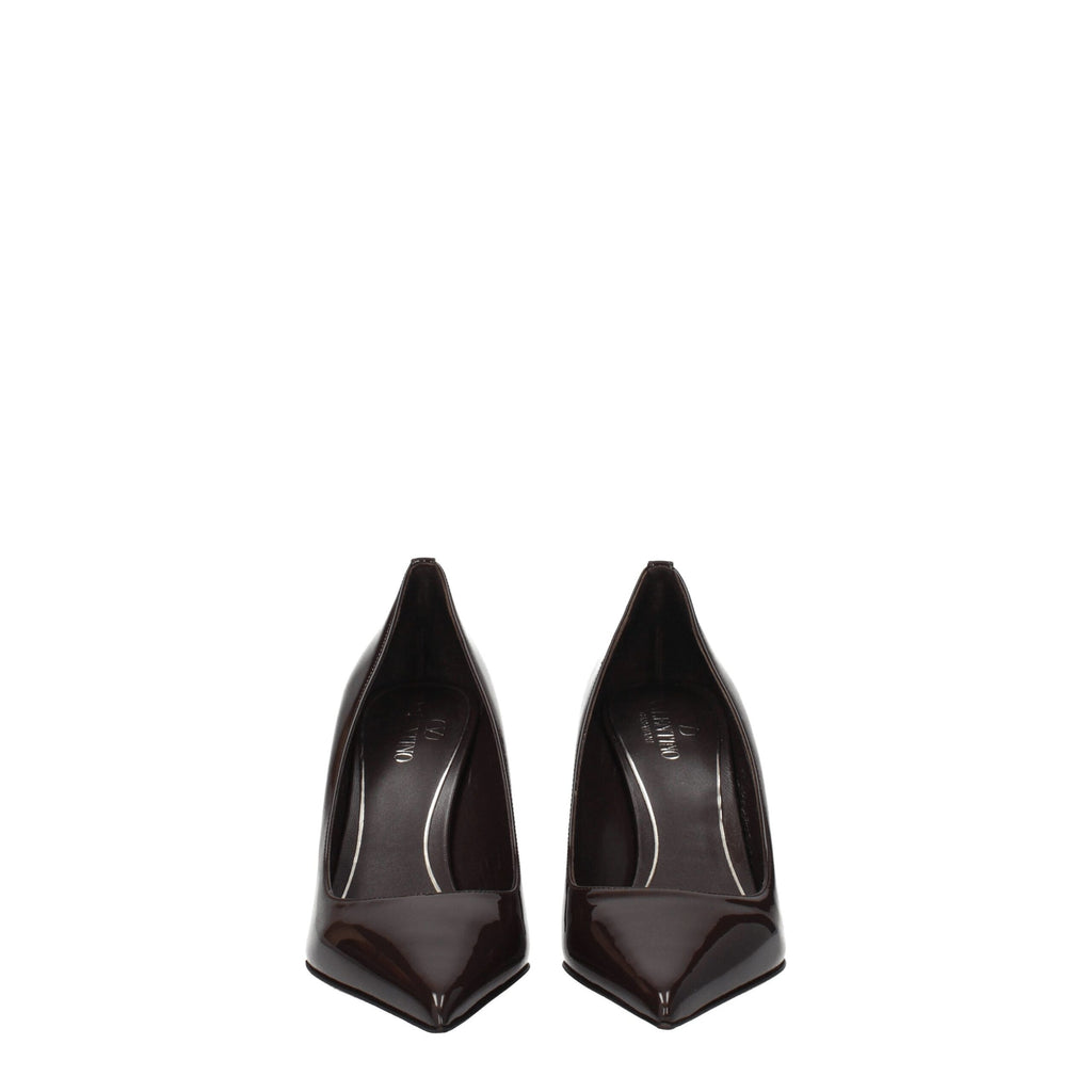 Valentino Garavani Braune Leder Pumps mit hohem Absatz