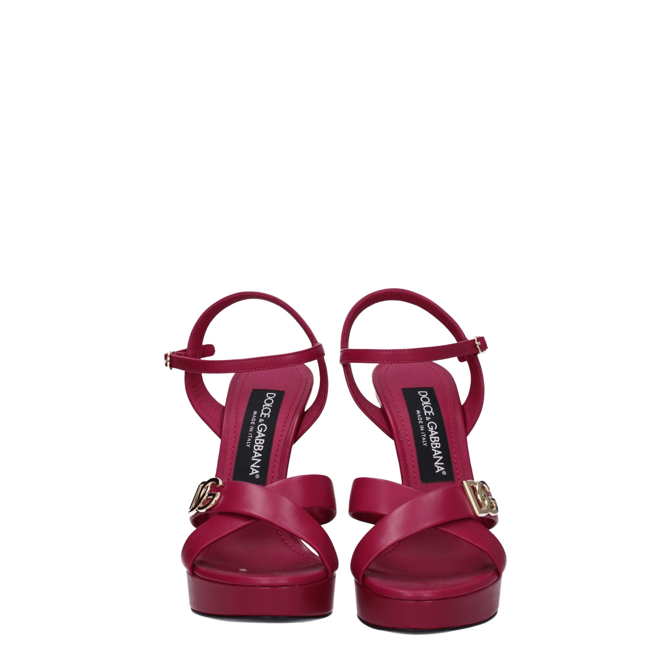 Dolce & Gabbana Rosa Leder-Plateaus