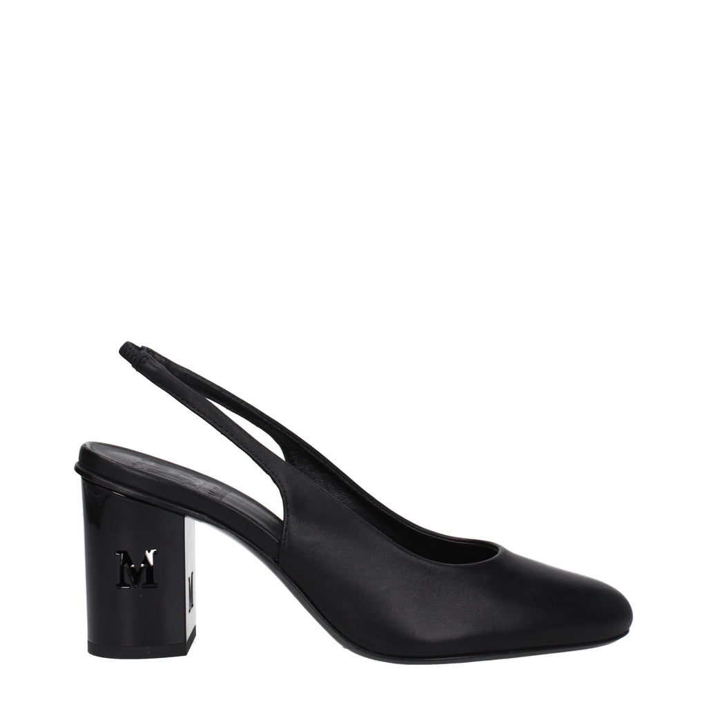 Max Mara Schwarze Leder High Heel Pumps