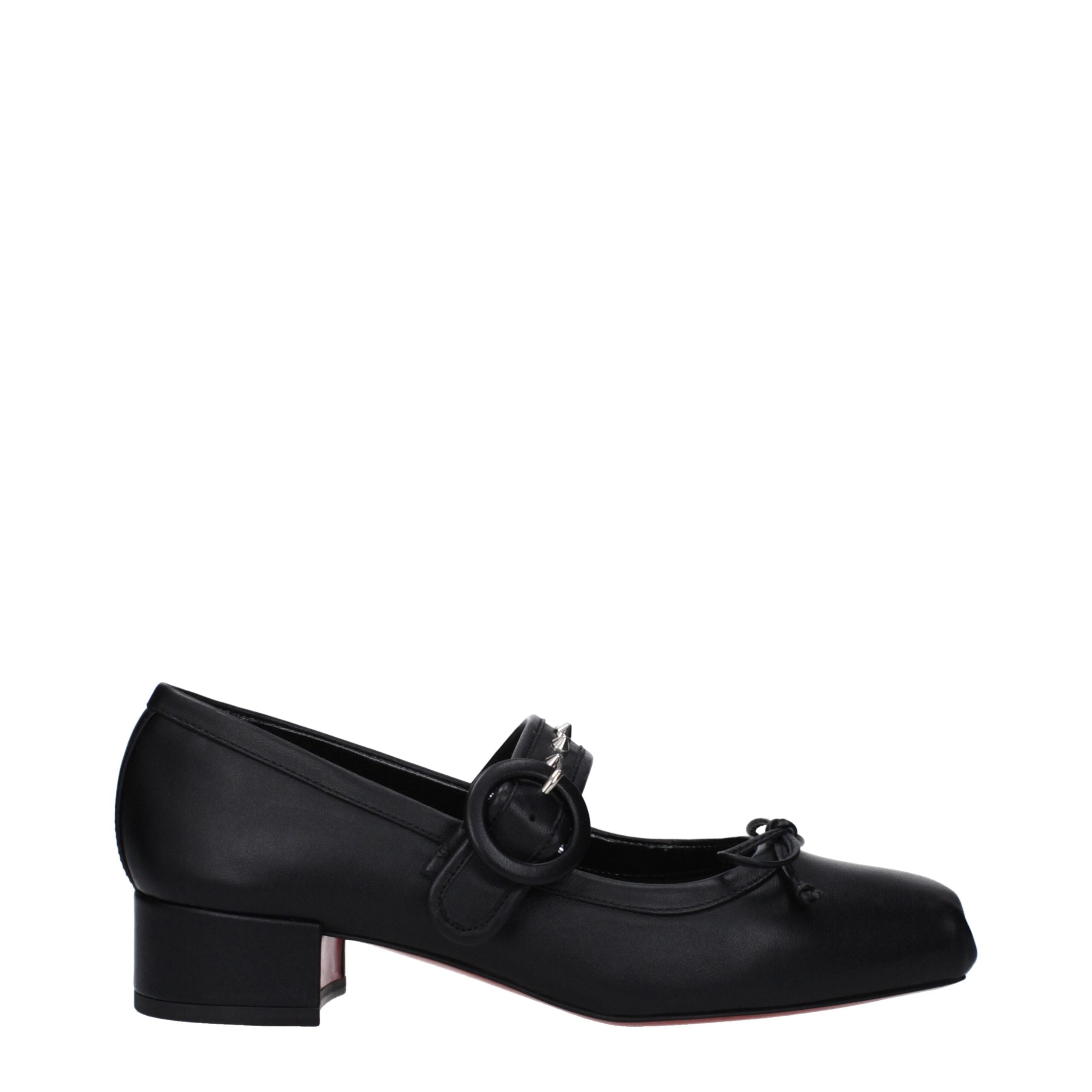 Christian Louboutin Schwarze Leder-Ballett-Flats