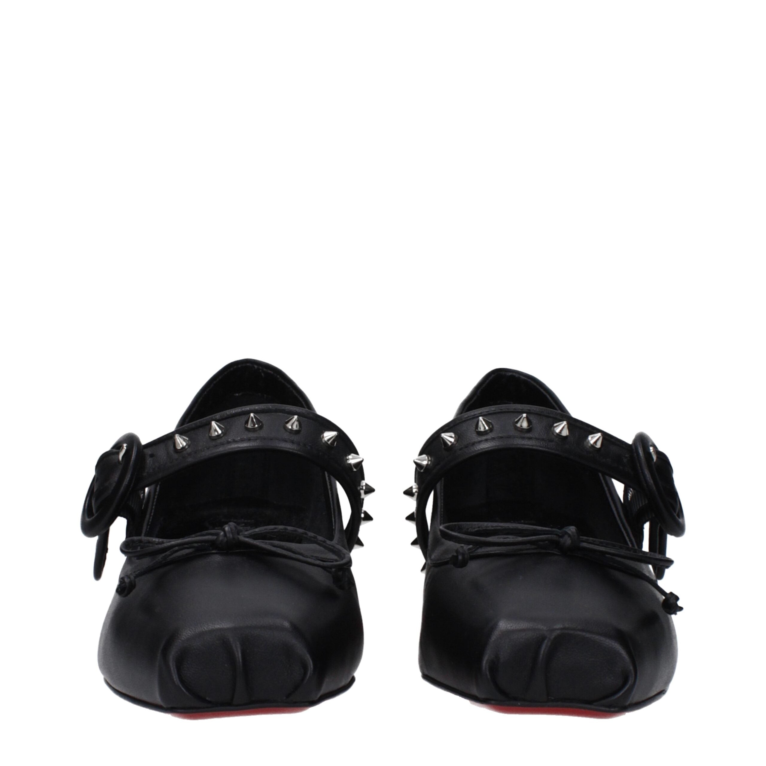 Christian Louboutin Schwarze Leder-Ballett-Flats