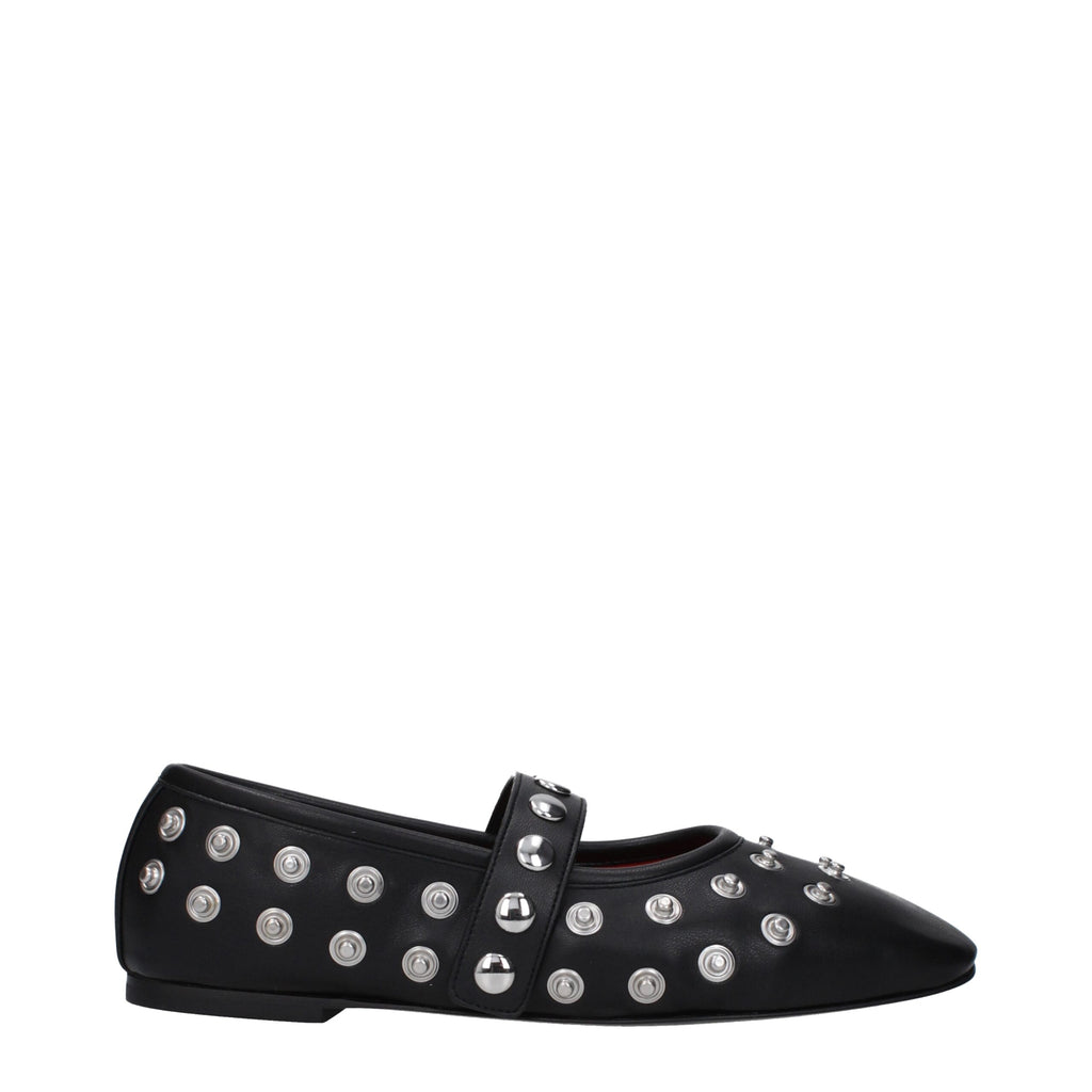 Stella McCartney Schwarze Leder-Ballett-Flats