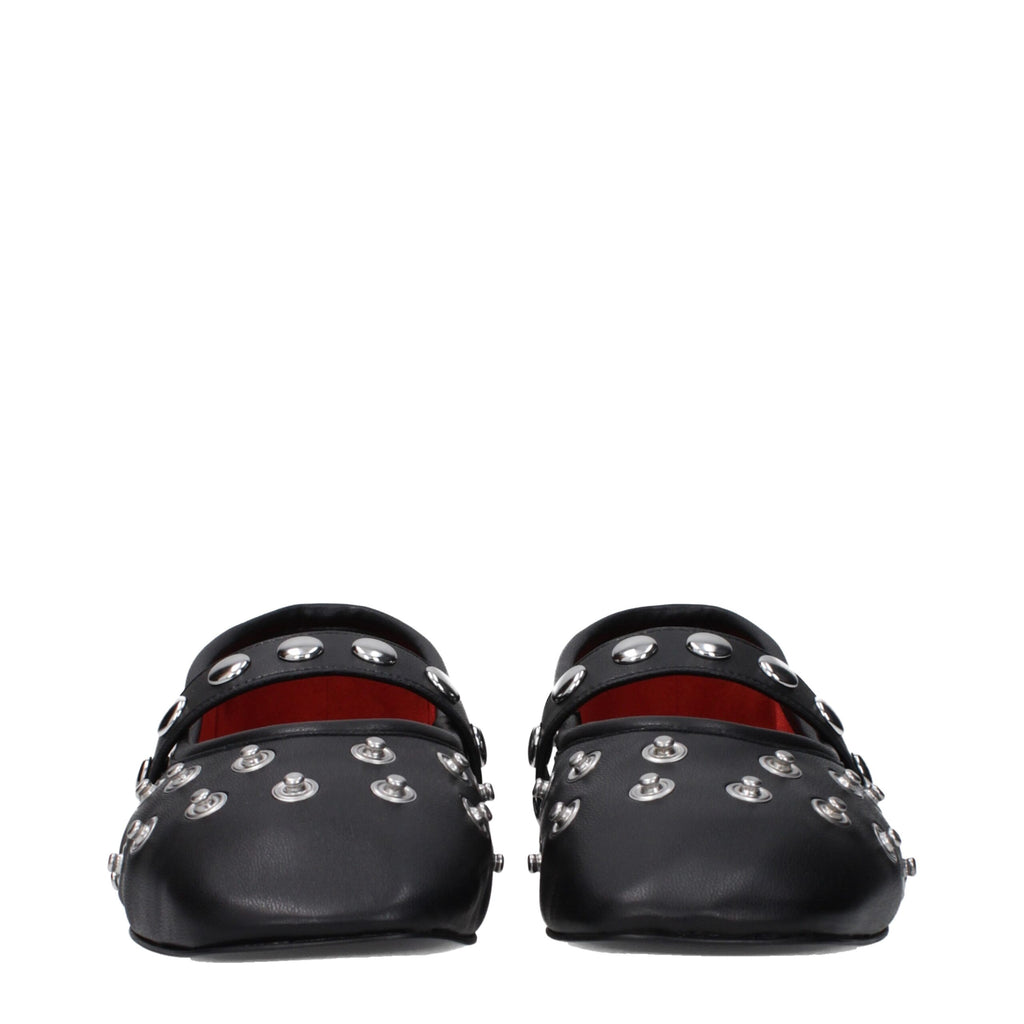 Stella McCartney Schwarze Leder-Ballett-Flats