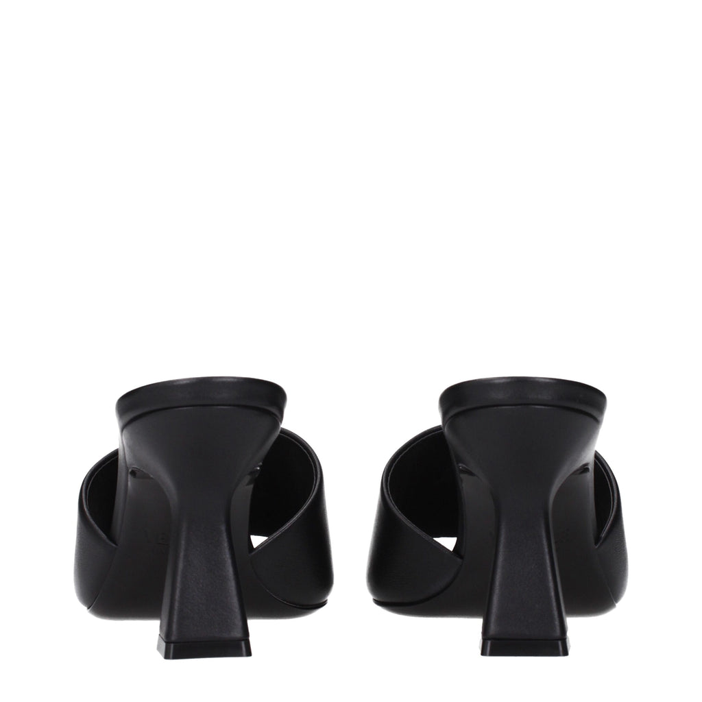Versace Schwarze Leder Stiletto Heels Sandalen