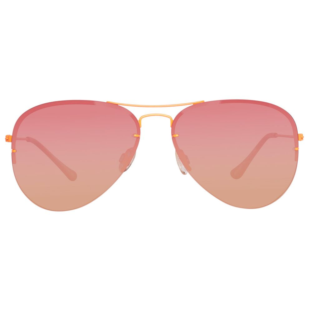 Benetton Orangefarbene Metall-Sonnenbrille