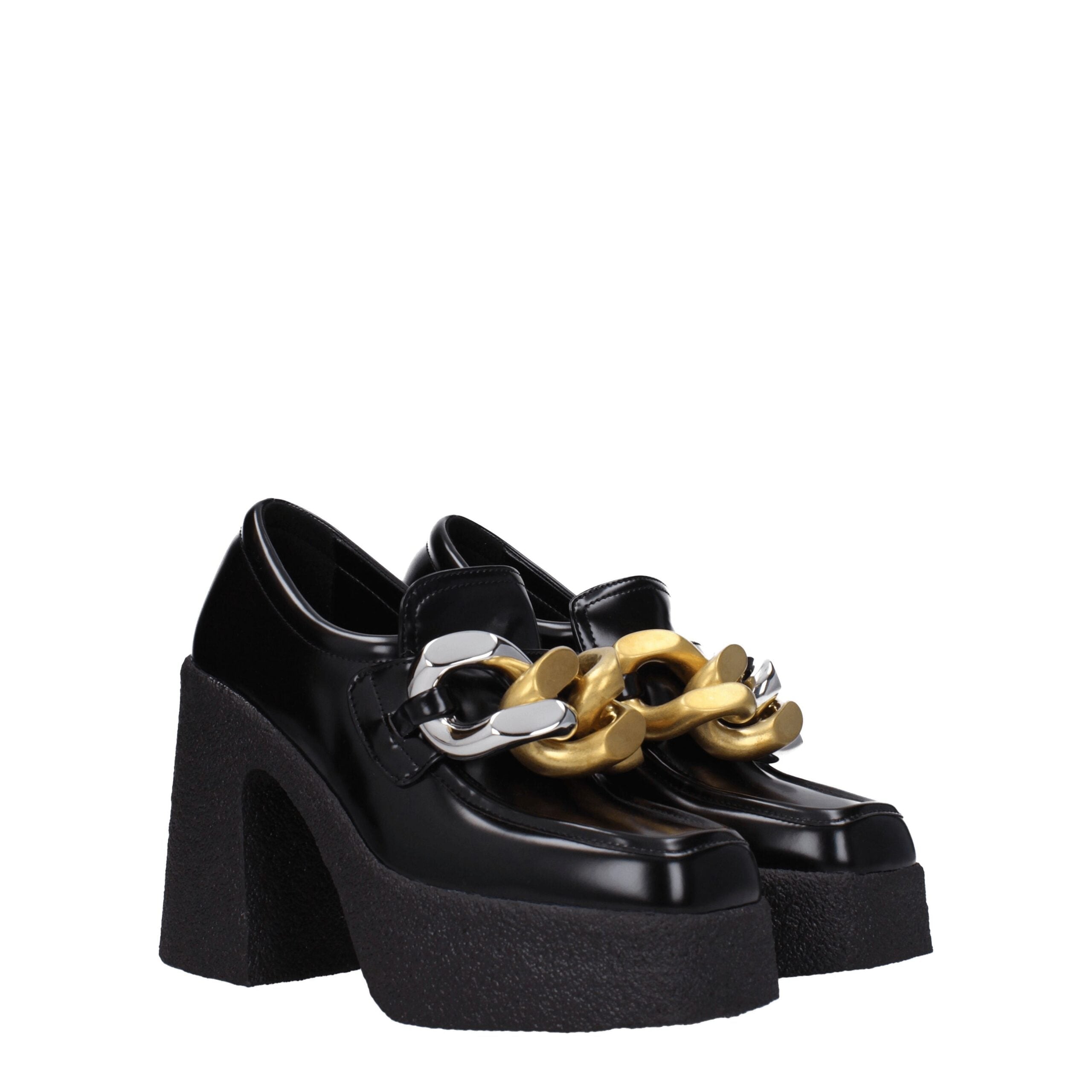 Stella McCartney Schwarze Plateau-Loafer aus Leder
