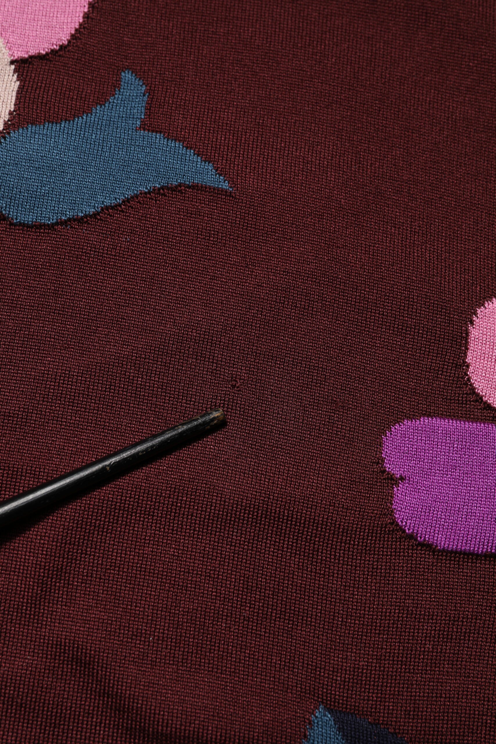 Dolce & Gabbana Maroon Floral Silk Rundhalsausschnitt Bluse Top