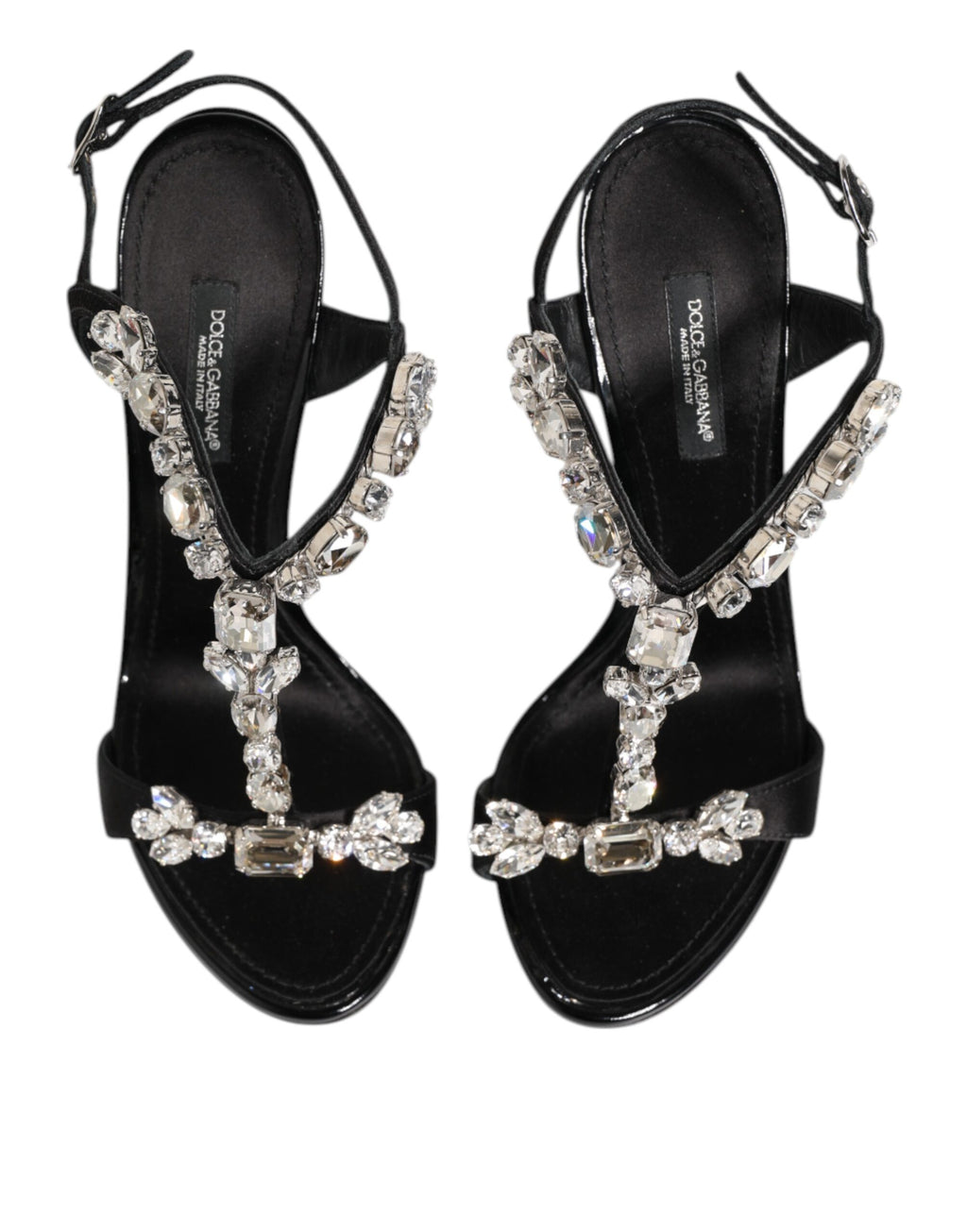 Dolce & Gabbana Schwarze Keira Crystals Heels Sandalen Schuhe