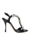 Dolce & Gabbana Schwarze Keira Crystals Heels Sandalen Schuhe