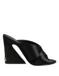 Dolce & Gabbana Black Logo KEIRA Satin Slides Sandals Shoes