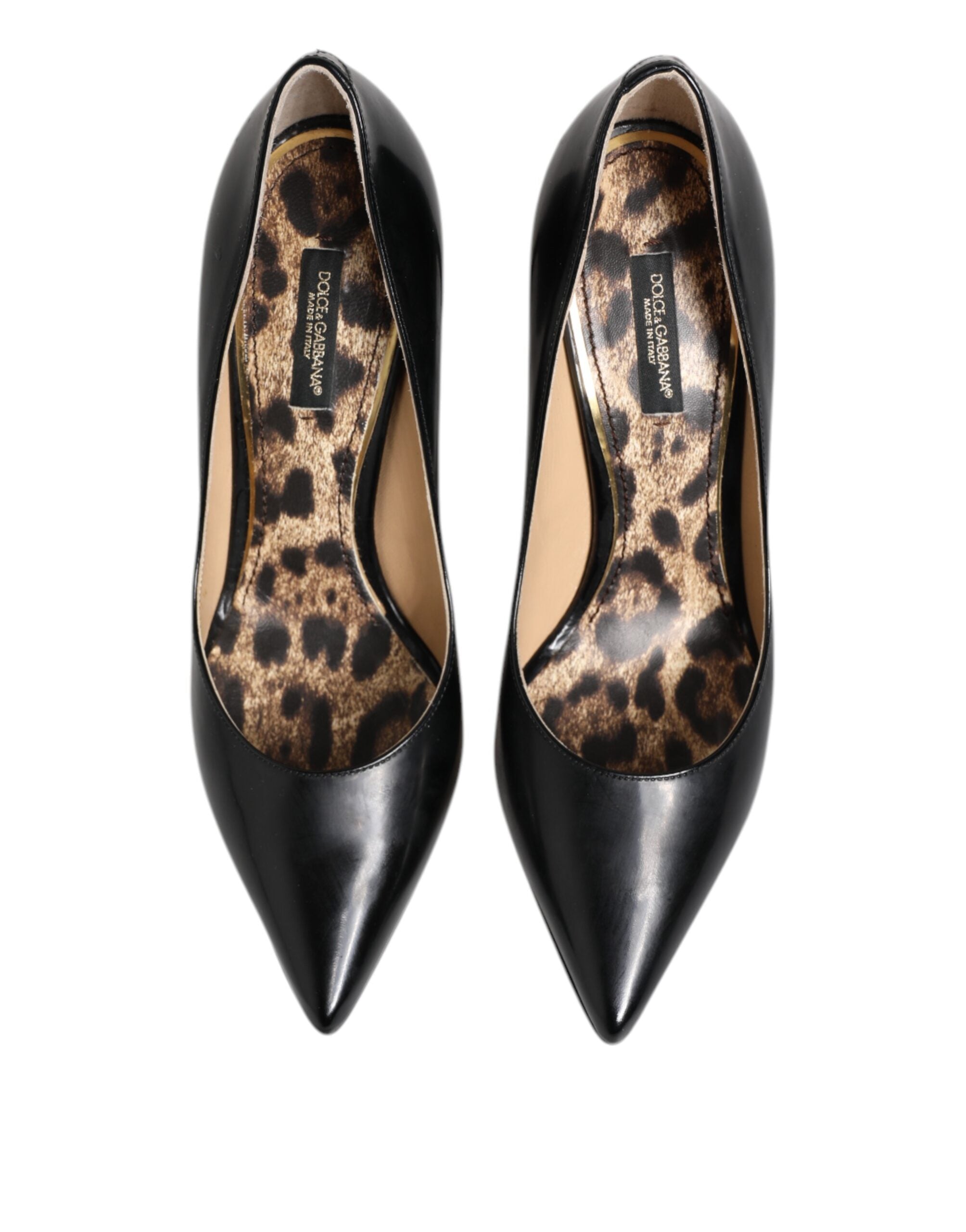 Dolce & Gabbana Schwarz Kalbsleder Stiletto Heels Pumps Schuhe