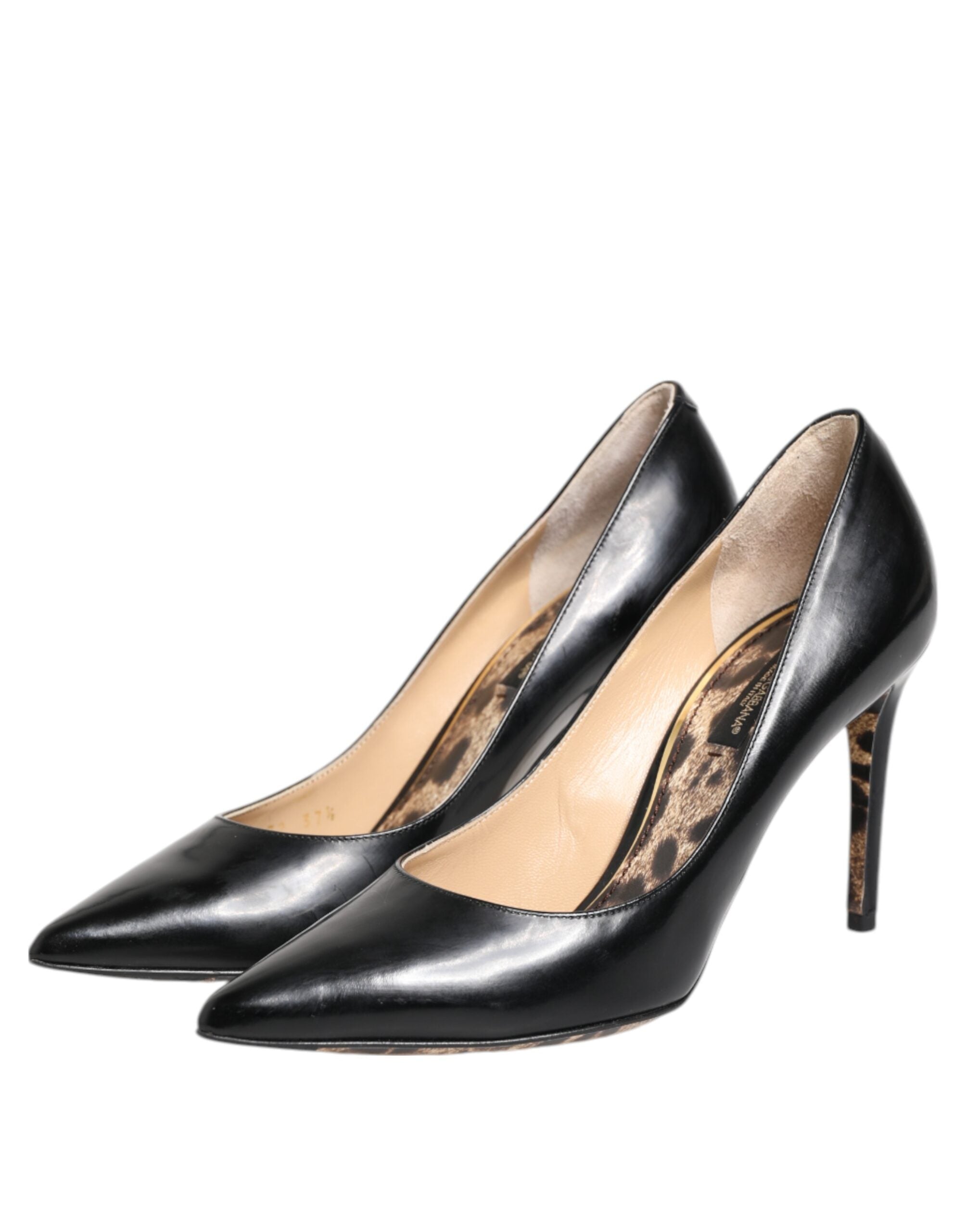 Dolce & Gabbana Schwarz Kalbsleder Stiletto Heels Pumps Schuhe