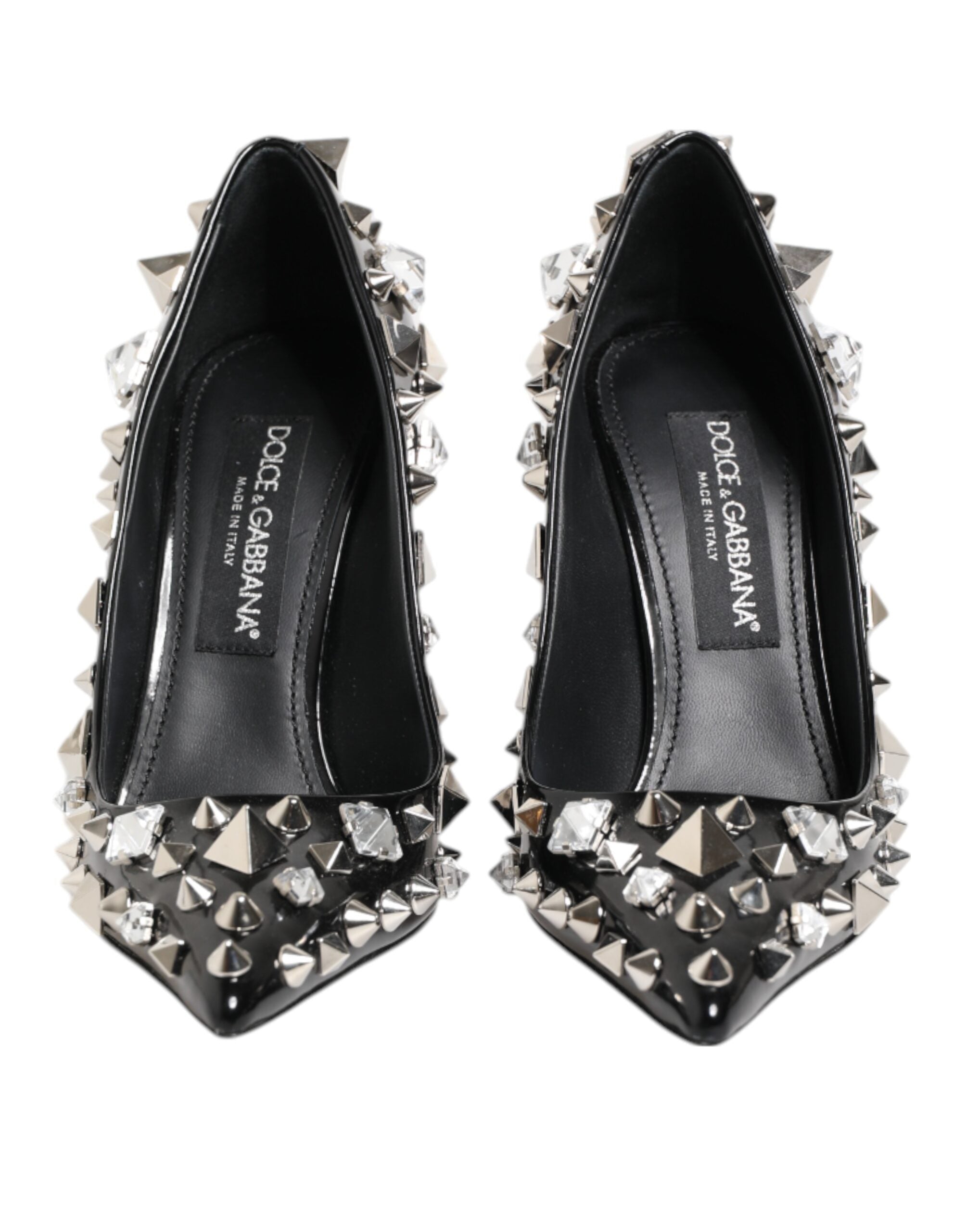 Dolce & Gabbana Schwarz Kristalle Nieten Stiletto Pumps Schuhe