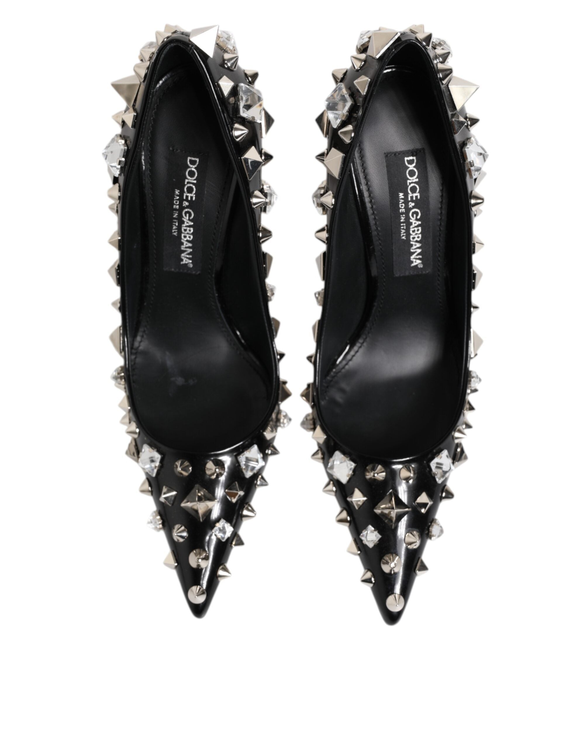 Dolce & Gabbana Schwarz Kristalle Nieten Stiletto Pumps Schuhe