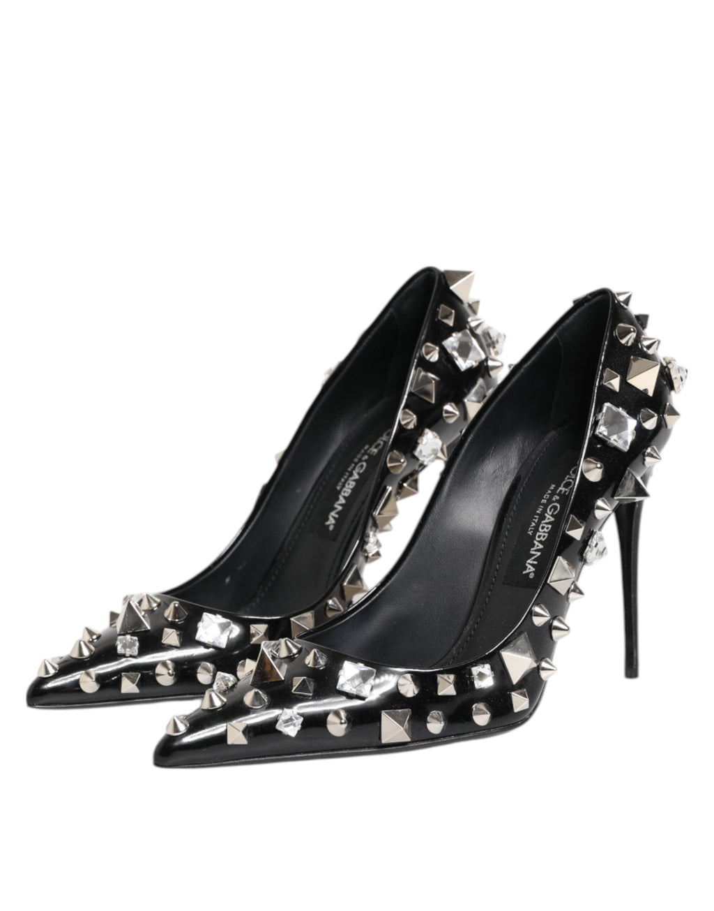 Dolce & Gabbana Schwarz Kristalle Nieten Stiletto Pumps Schuhe