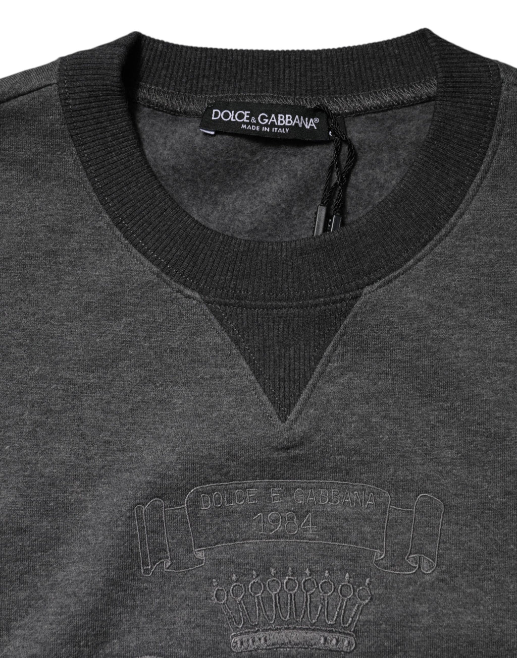 Dolce & Gabbana Grauer DG Logo-Pullover mit Stickerei